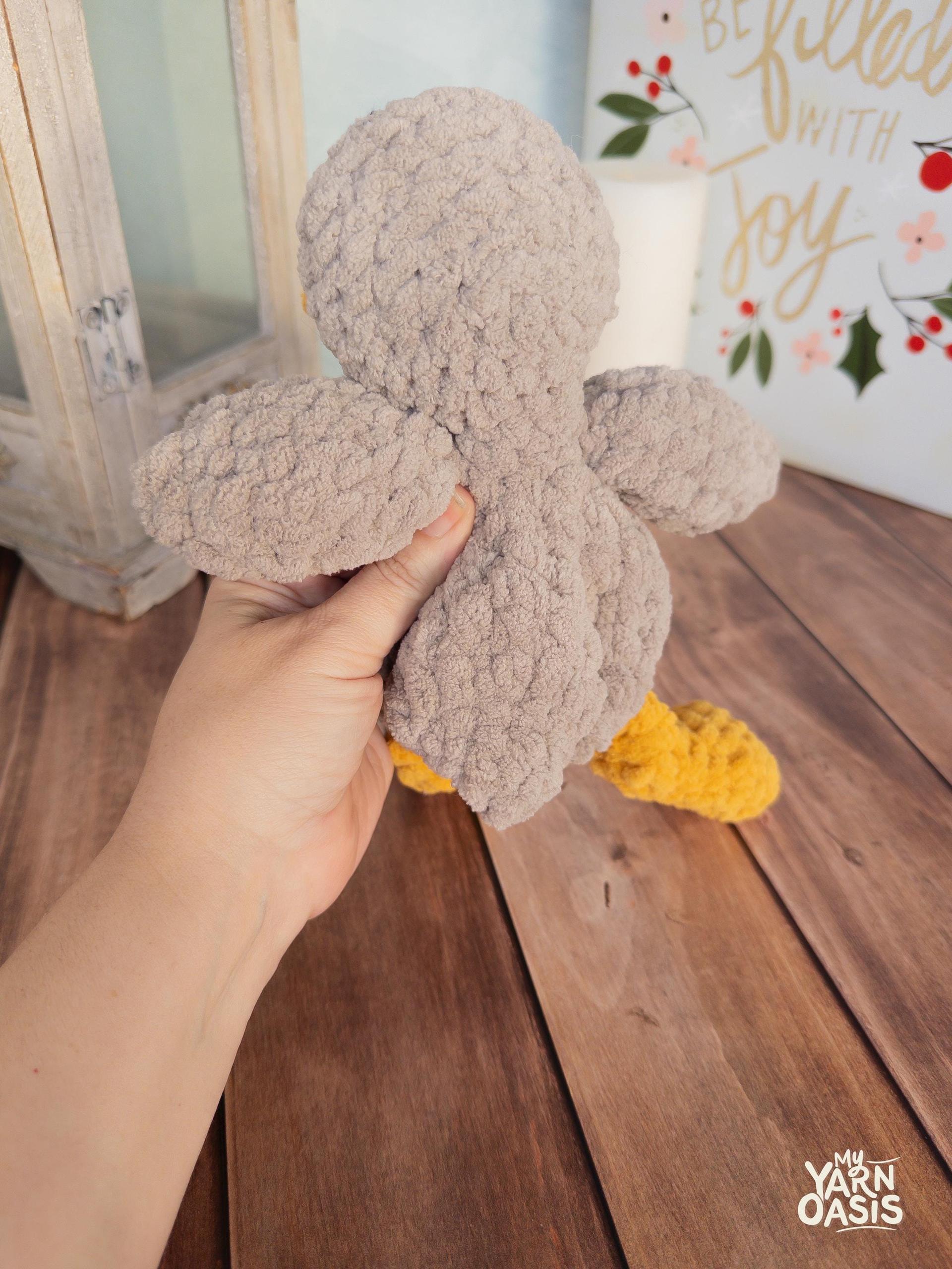 Crochet Snuggle Duck, Pastel Creature, 100% Handmade Amigurumi Stuffed Toy, ready to shop thumbnail 4