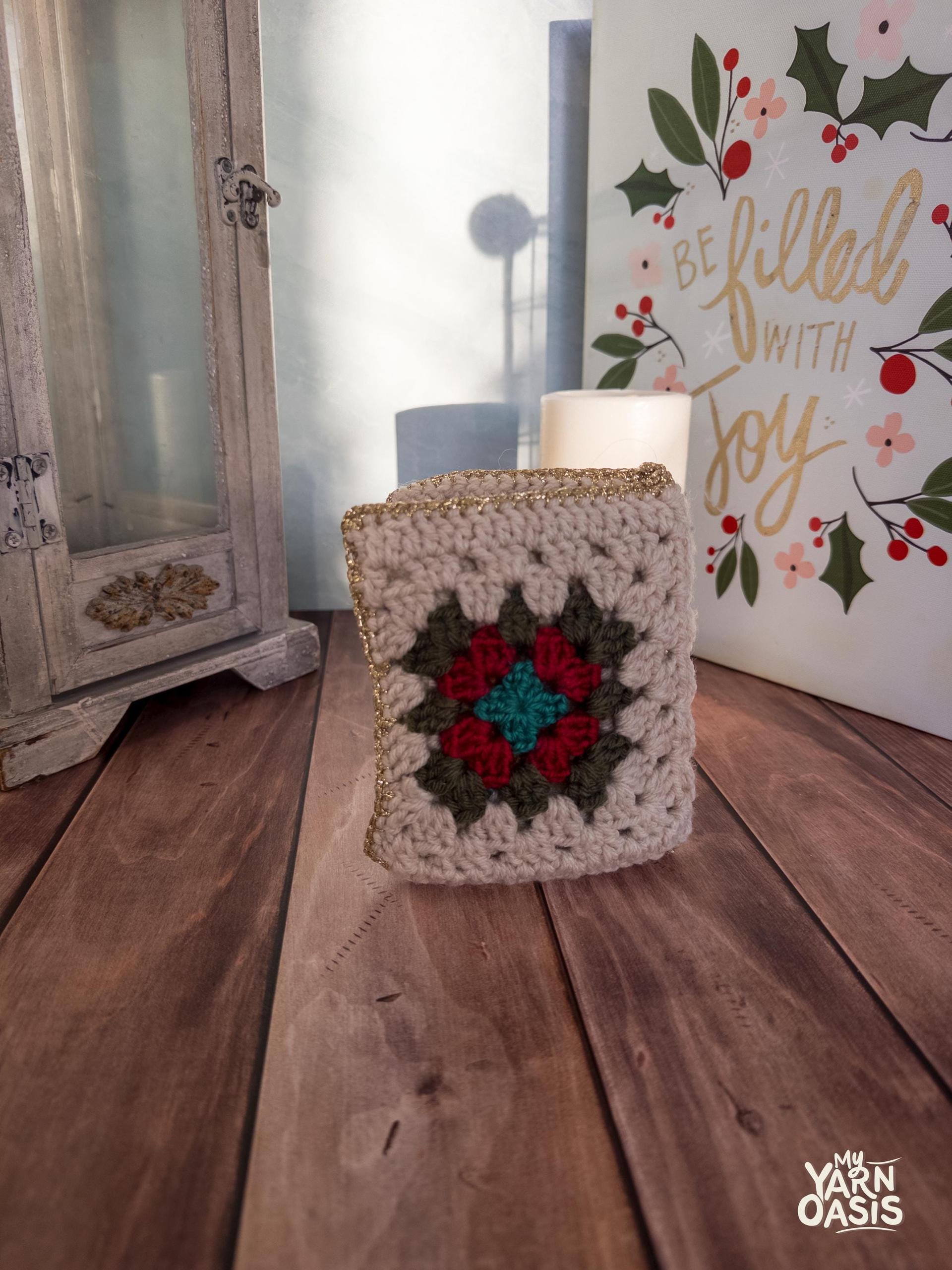 Crochet Granny Square Wallet: Handmade Card or Passport Holder thumbnail 7