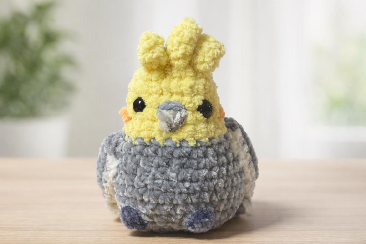 Crochet Cinnamon Cockatiel Plushie: Handmade Bird Lover Gift thumbnail 5