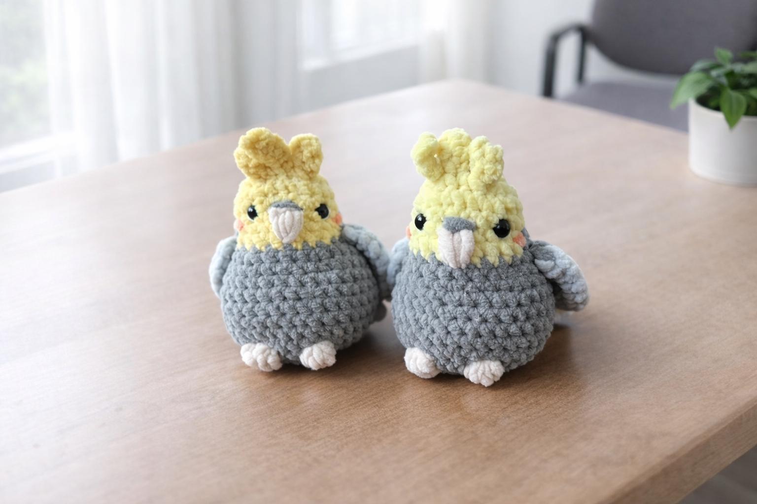 Crochet Cinnamon Cockatiel Plushie: Handmade Bird Lover Gift thumbnail 6