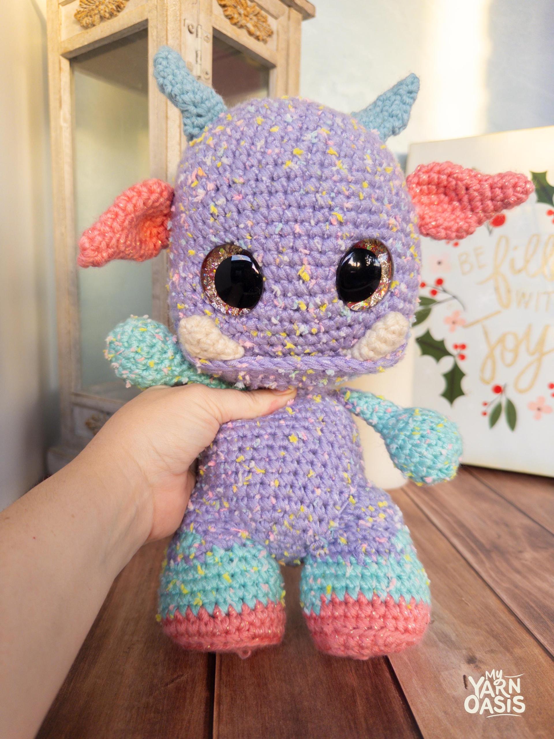 Monster Plush, Handmade Crochet Creature, Kawaii Amigurumi Stuffed Toy, pastel whimsical gift thumbnail 4