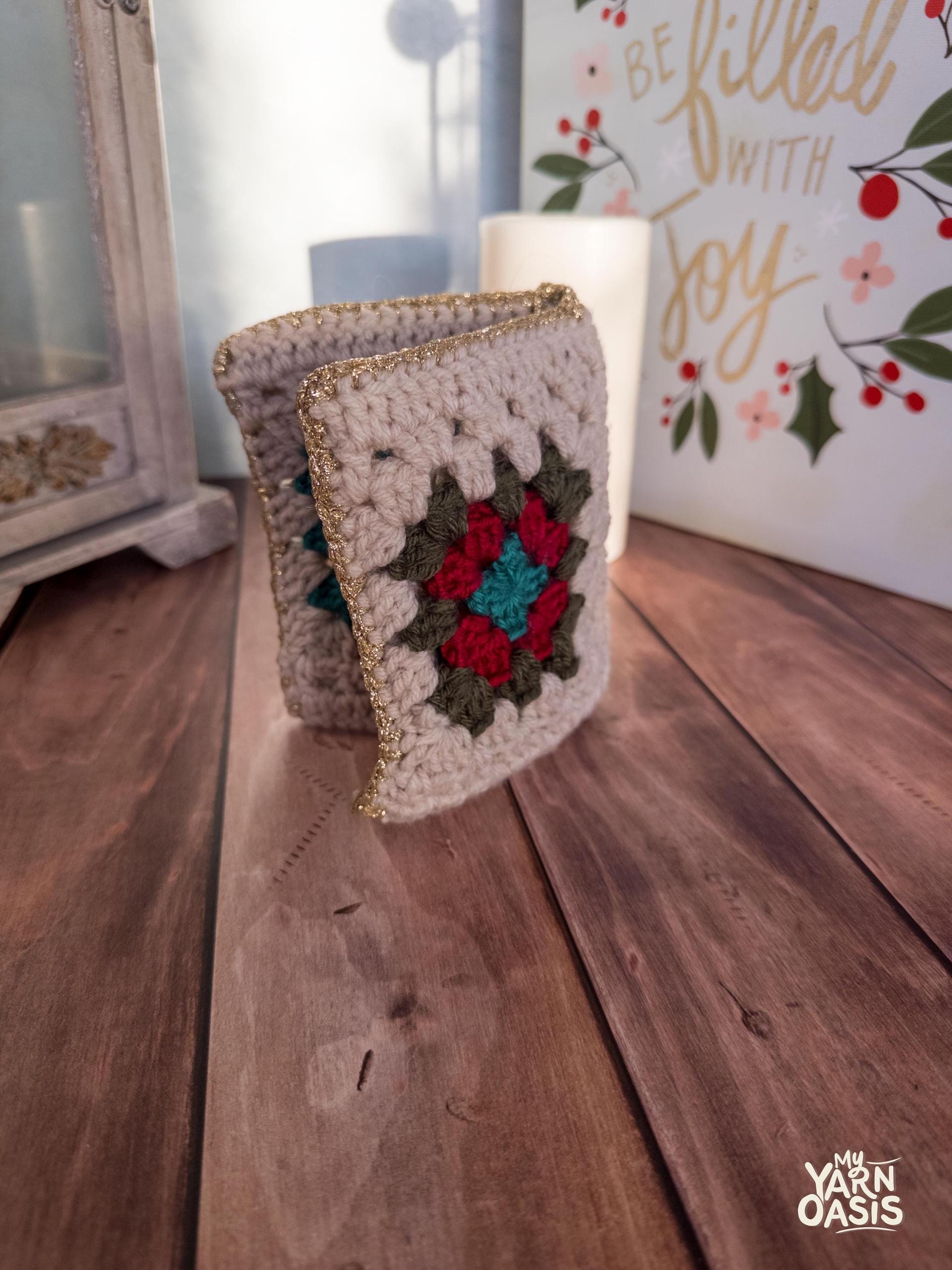 Crochet Granny Square Wallet: Handmade Card or Passport Holder thumbnail 4
