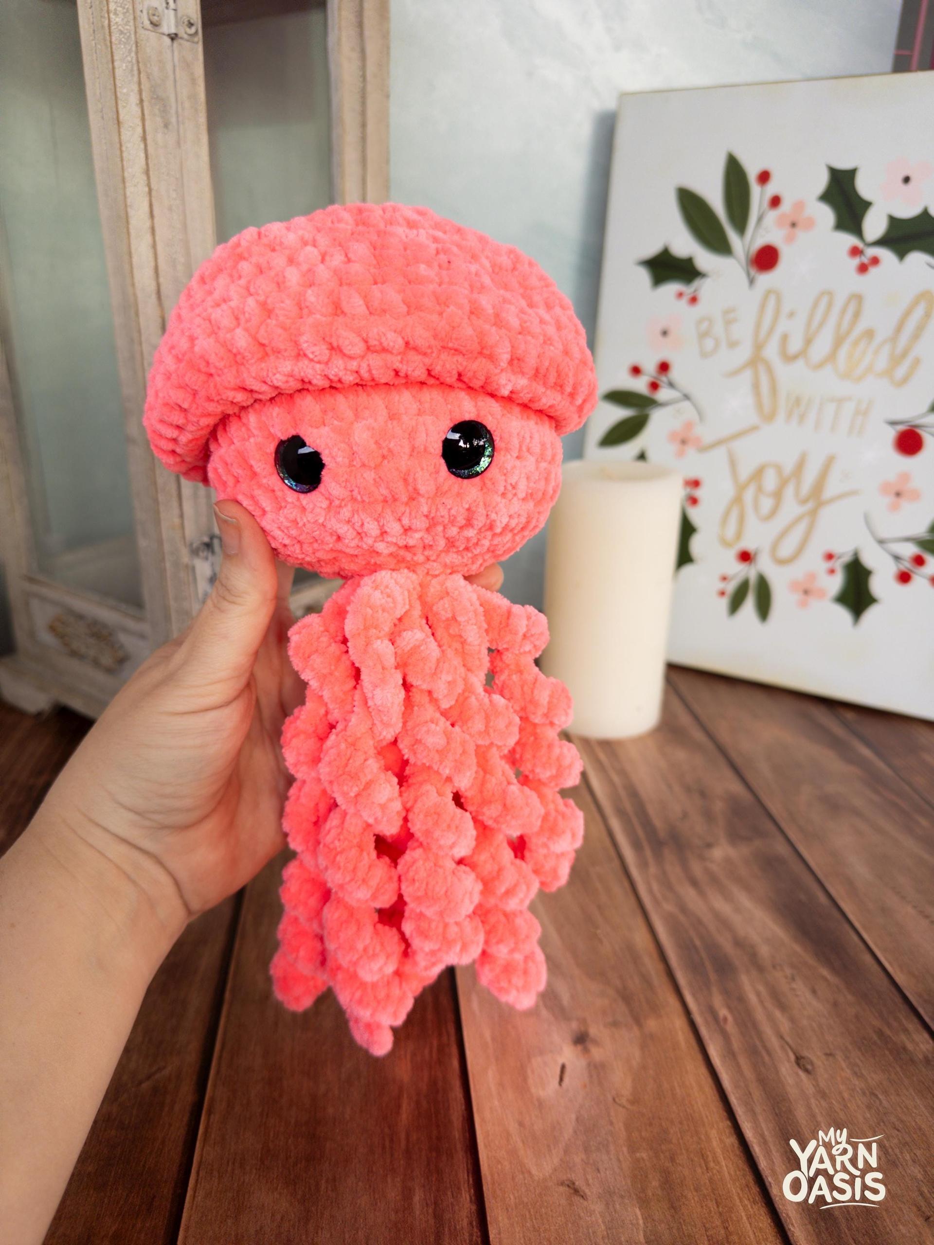 Pink Jelly Fish 100% Handmade Crochet Toy for Kids and Adults alike thumbnail 3