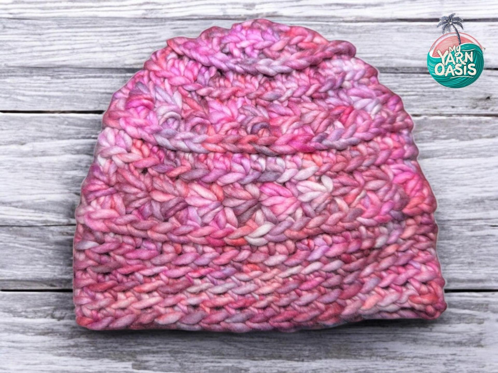 Hand-Crocheted Merino Wool Beanie, Malabrigo Designer Hat 100% Handmade thumbnail 5