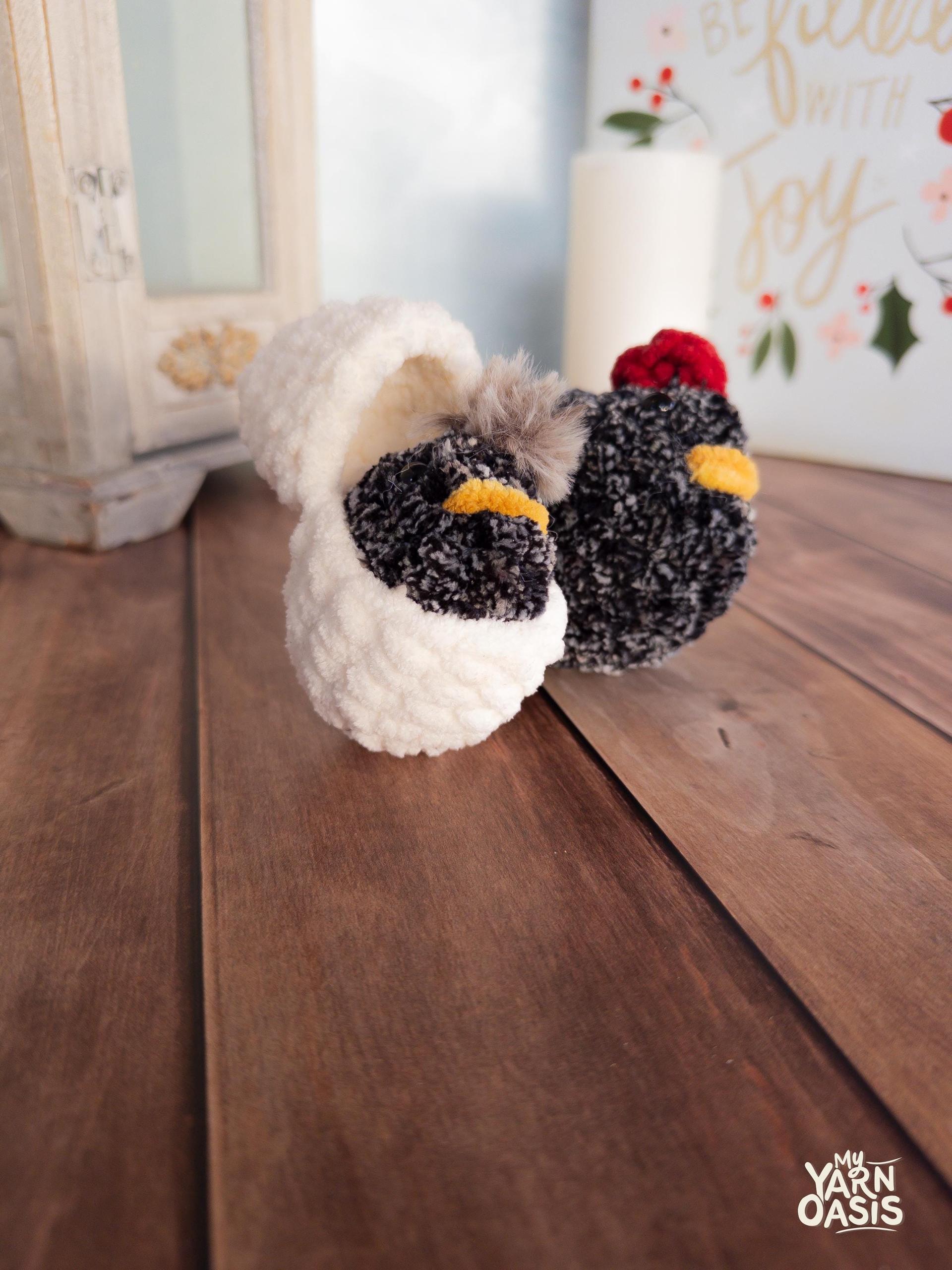 Handmade fluffy Crochet Chicken Plush Toy, Kawaii Critter Decor thumbnail 10