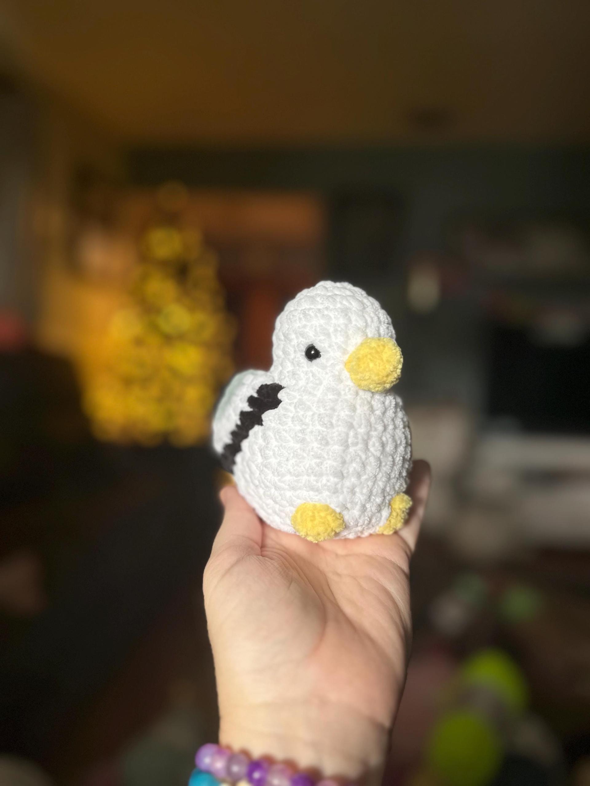 Crochet Seagull Plushie: Coastal Decor Stuffed Bird Toy 100% Handmade