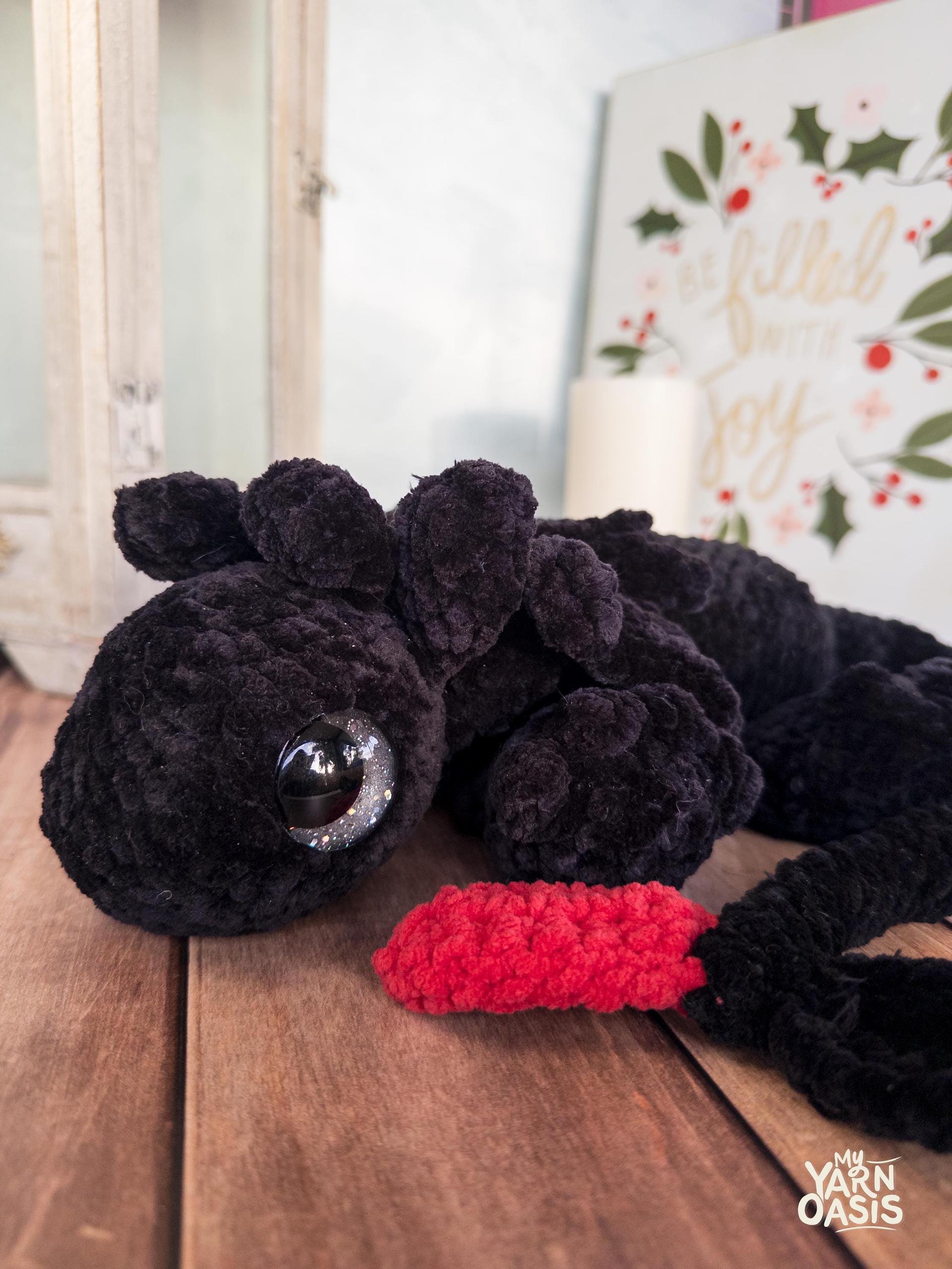 Crochet Dragon Plush: Handmade Night Fury Inspired Stuffed Animal