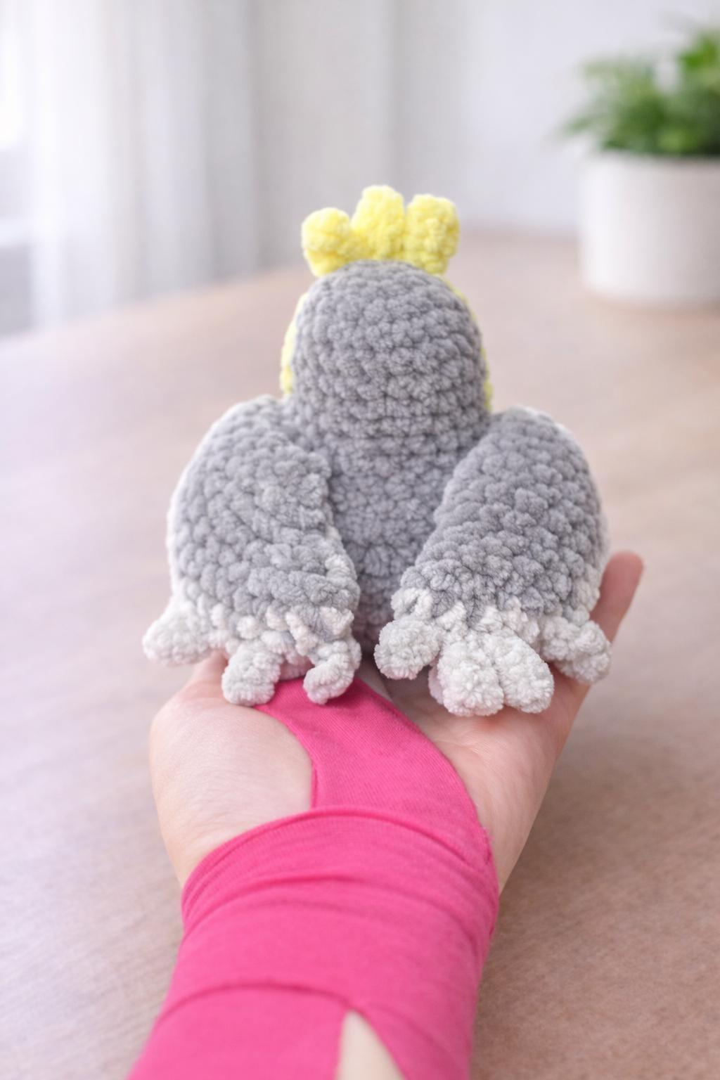 Crochet Cinnamon Cockatiel Plushie: Handmade Bird Lover Gift thumbnail 3
