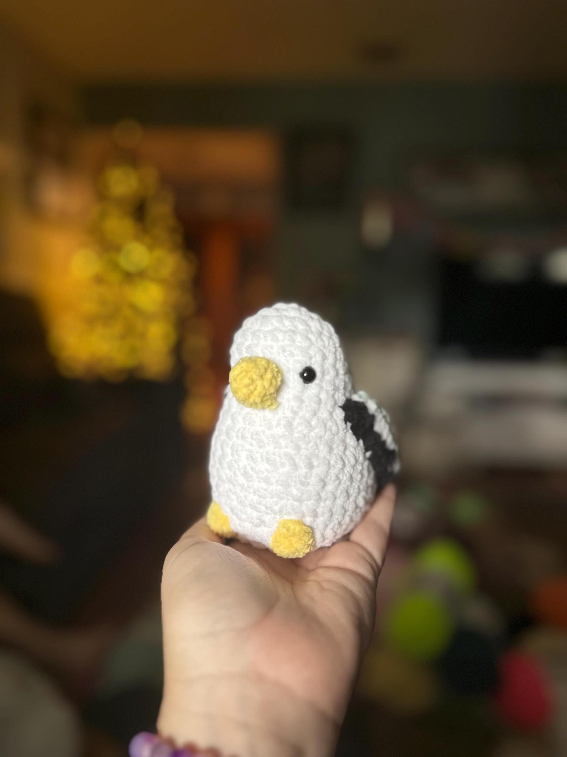 Crochet Seagull Plushie: Coastal Decor Stuffed Bird Toy 100% Handmade thumbnail 7