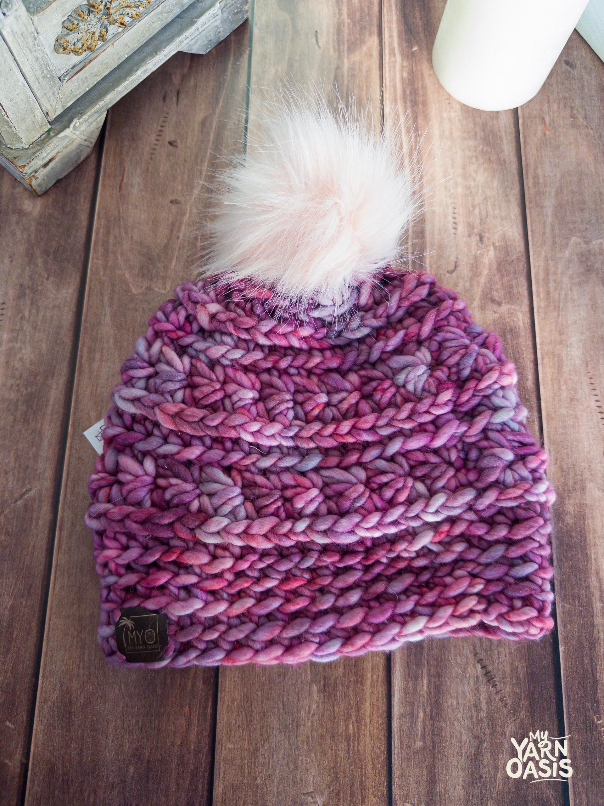 Hand-Crocheted Merino Wool Beanie, Malabrigo Designer Hat 100% Handmade thumbnail 3