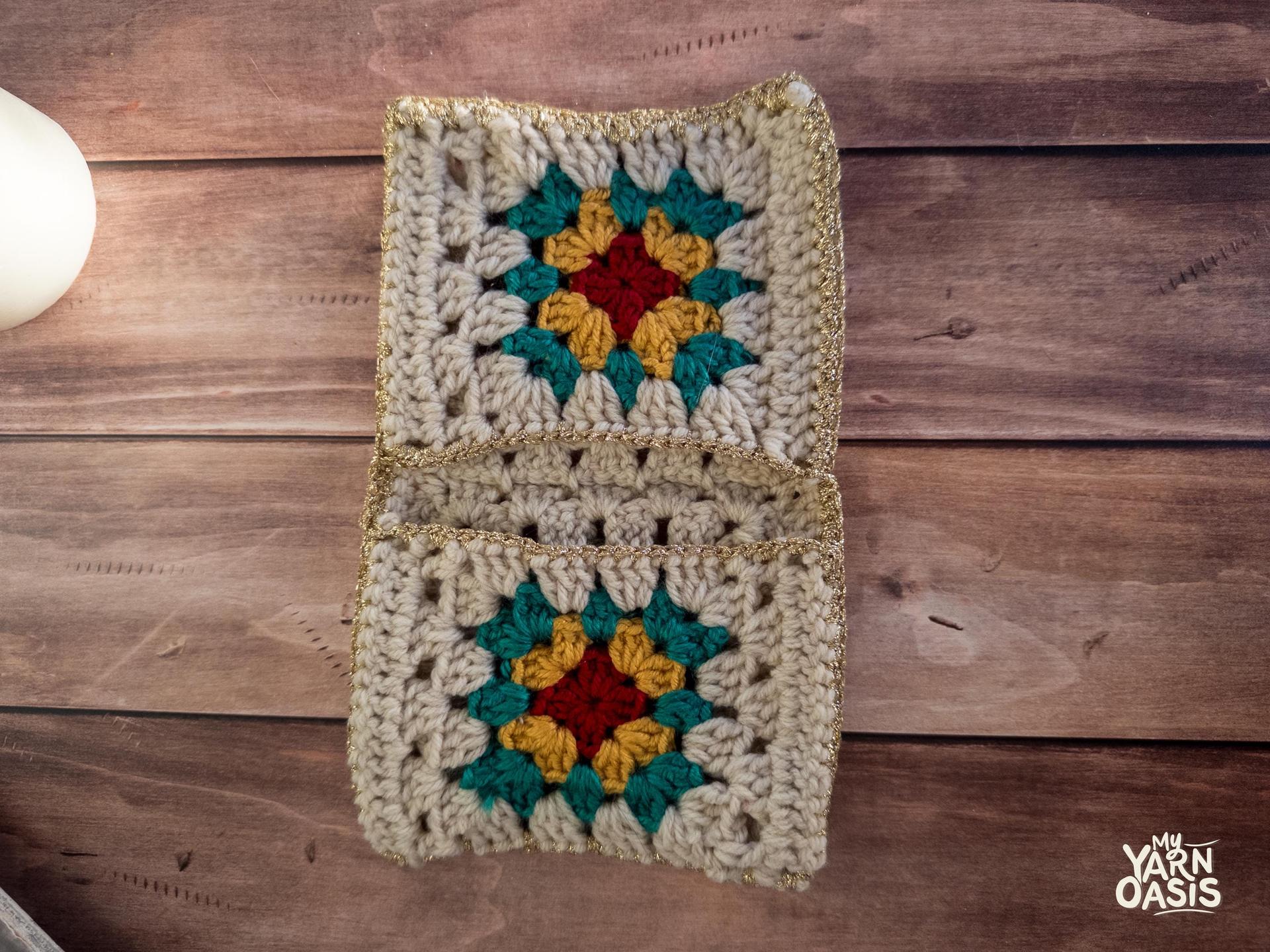 Crochet Granny Square Wallet: Handmade Card or Passport Holder thumbnail 2