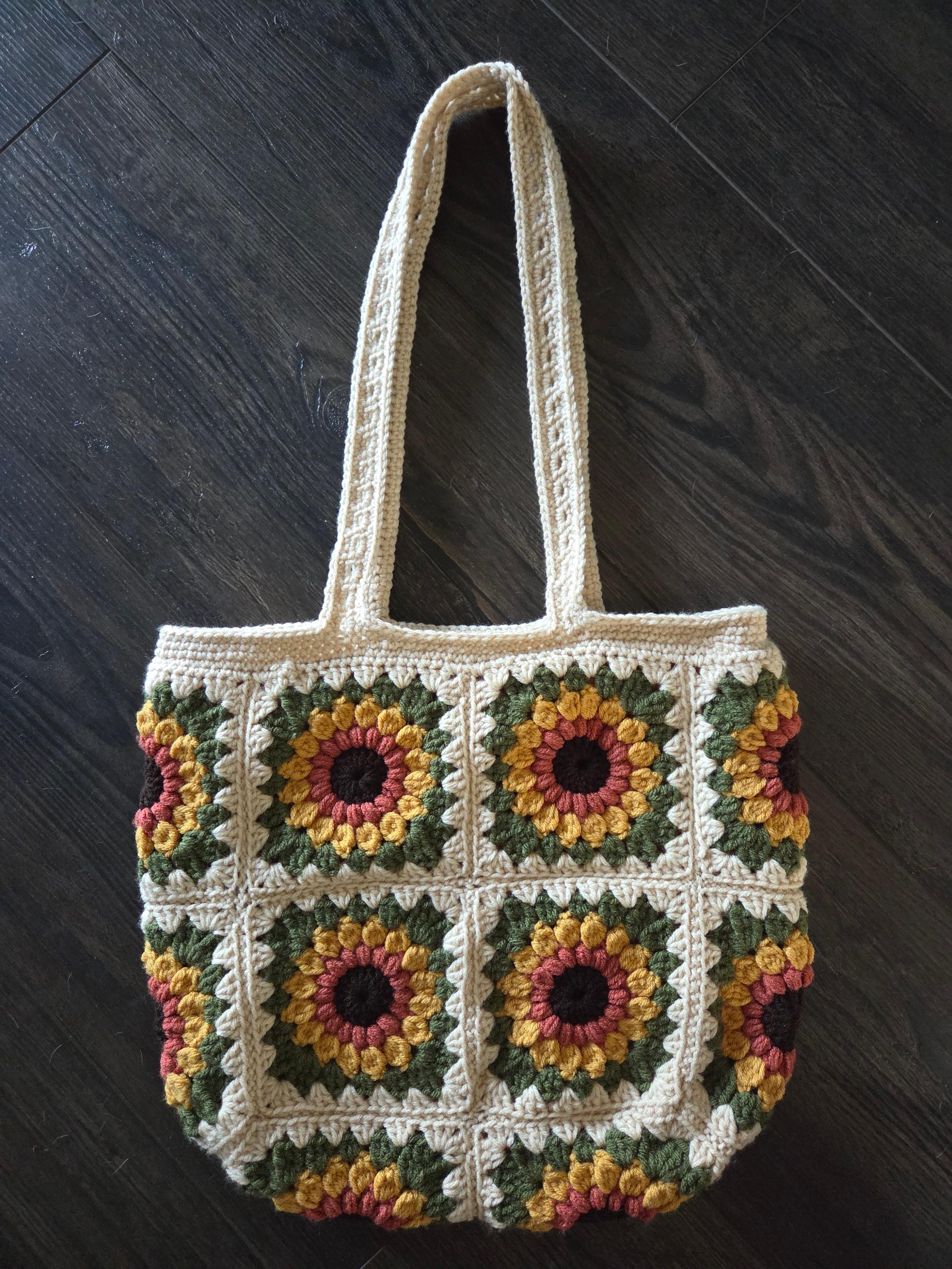 Sunflower Granny Square Tote
