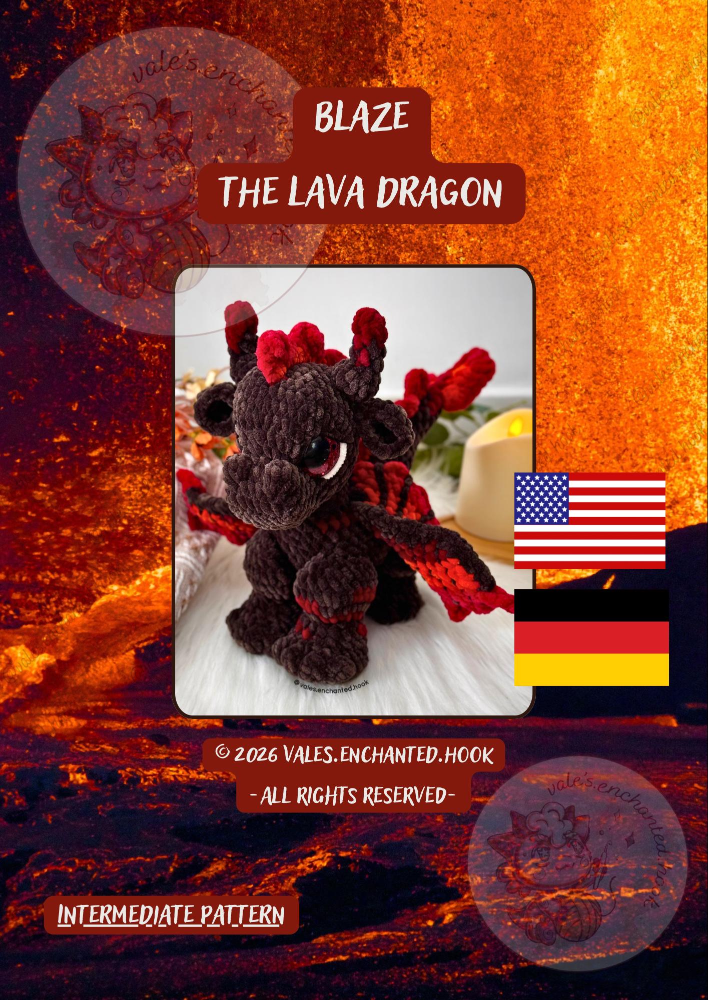 Blaze the Lava Dragon-Amigurumi Pattern