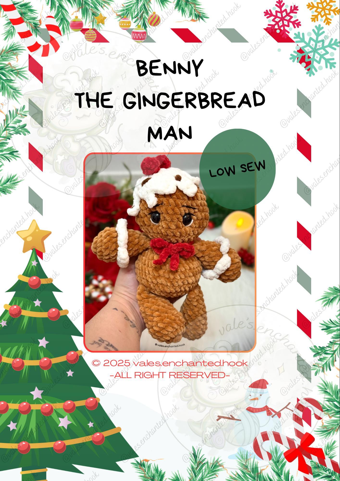 Benny the Gingerbread Man-Amigurumi Pattern