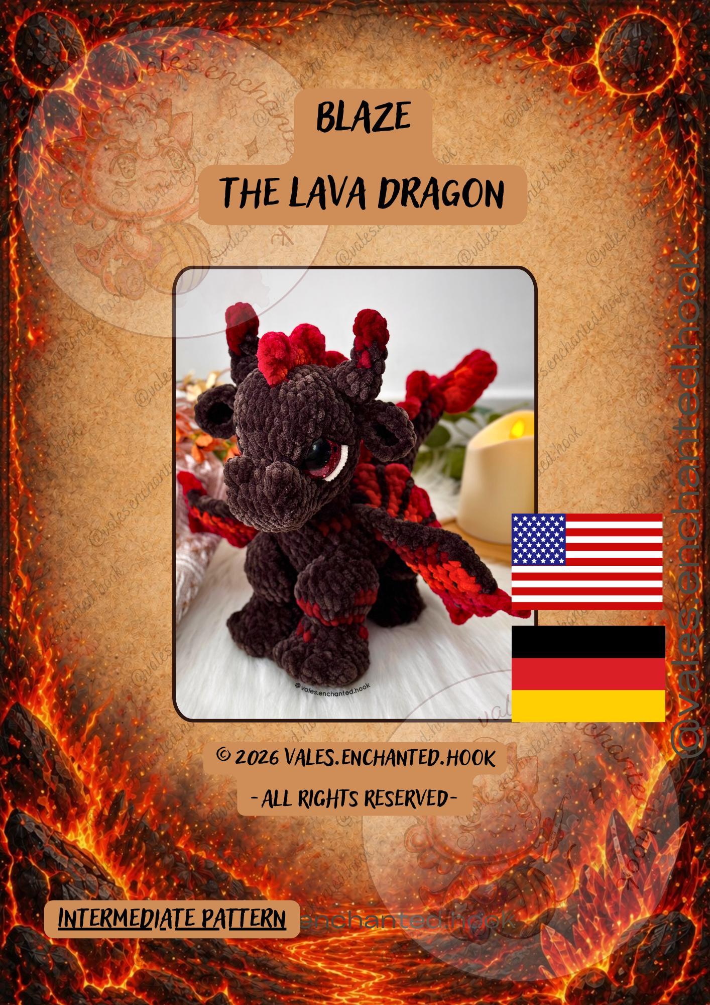 Blaze the Lava Dragon-Amigurumi Pattern