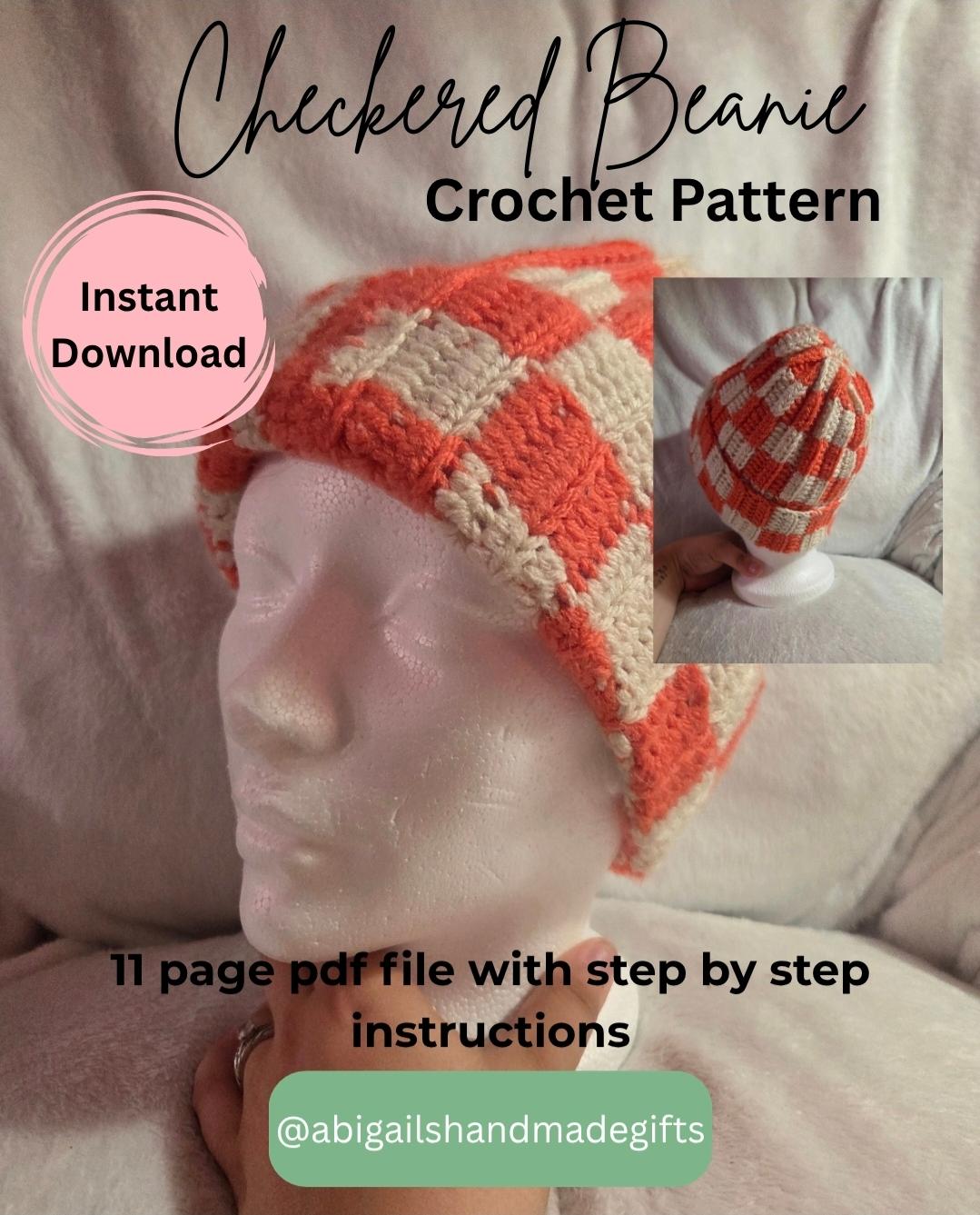 Checkered Beanie pdf Crochet pattern