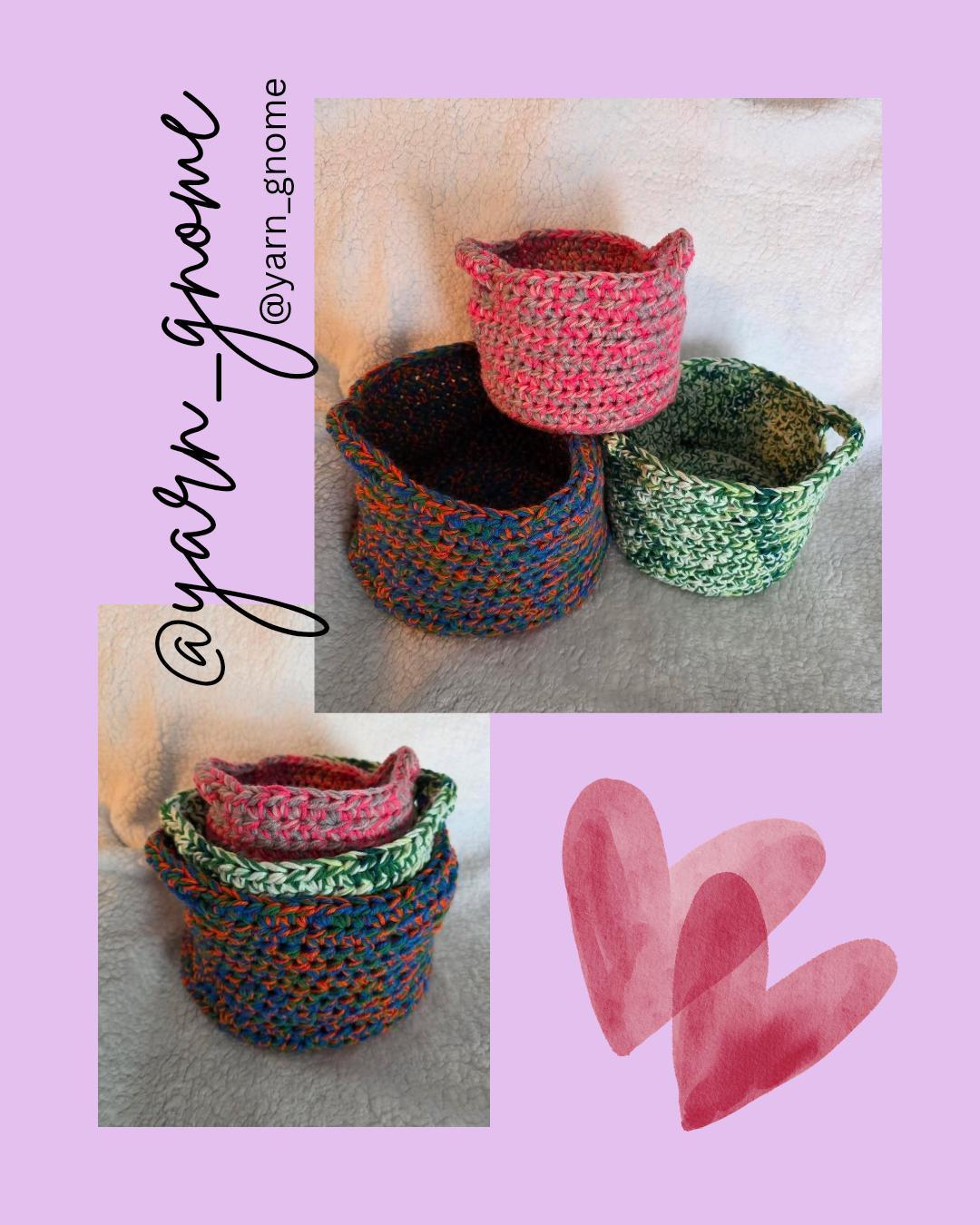 Patchwork Nesting Baskets PDF crochet pattern ONLY thumbnail 4