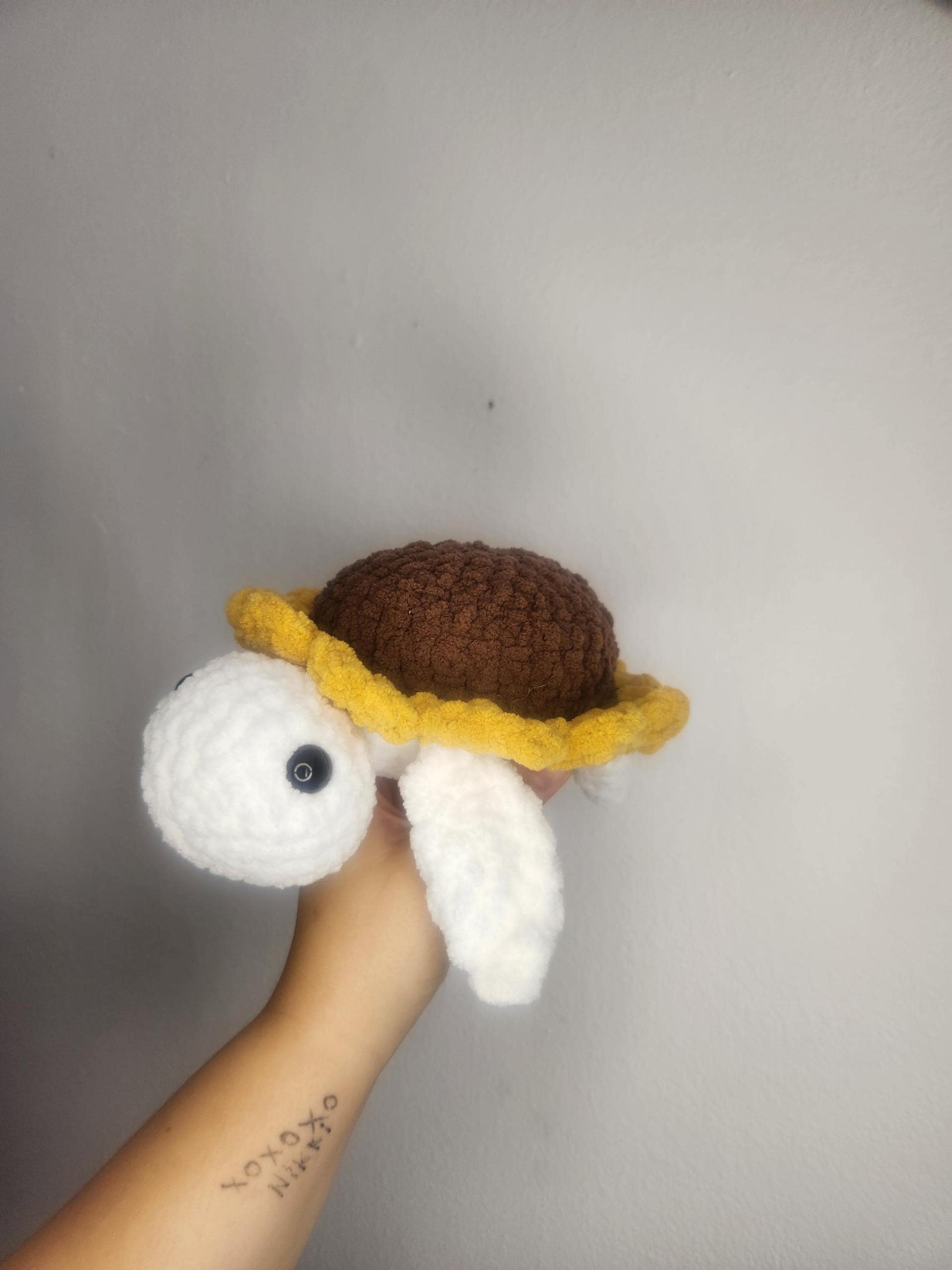 Crochet Sunflower Turtle Plushie: Handmade Amigurumi Gift