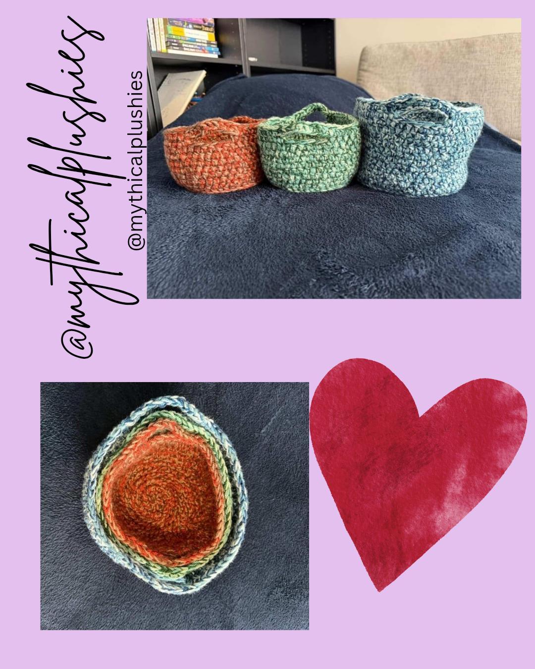 Patchwork Nesting Baskets PDF crochet pattern ONLY thumbnail 5