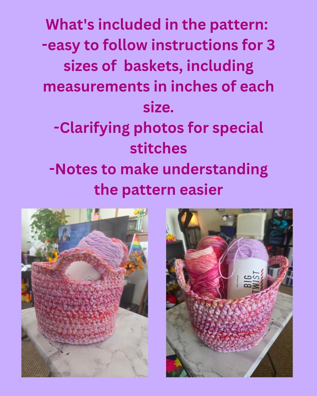 Patchwork Nesting Baskets PDF crochet pattern ONLY thumbnail 3