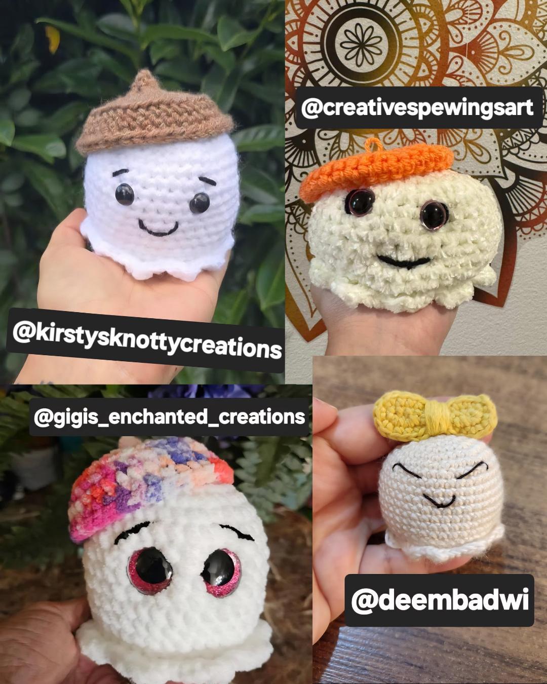 No Sew Ghost Crochet Pattern with Acorn Hat | Amigurumi Halloween Fall Decor PDF Tutorial thumbnail 3