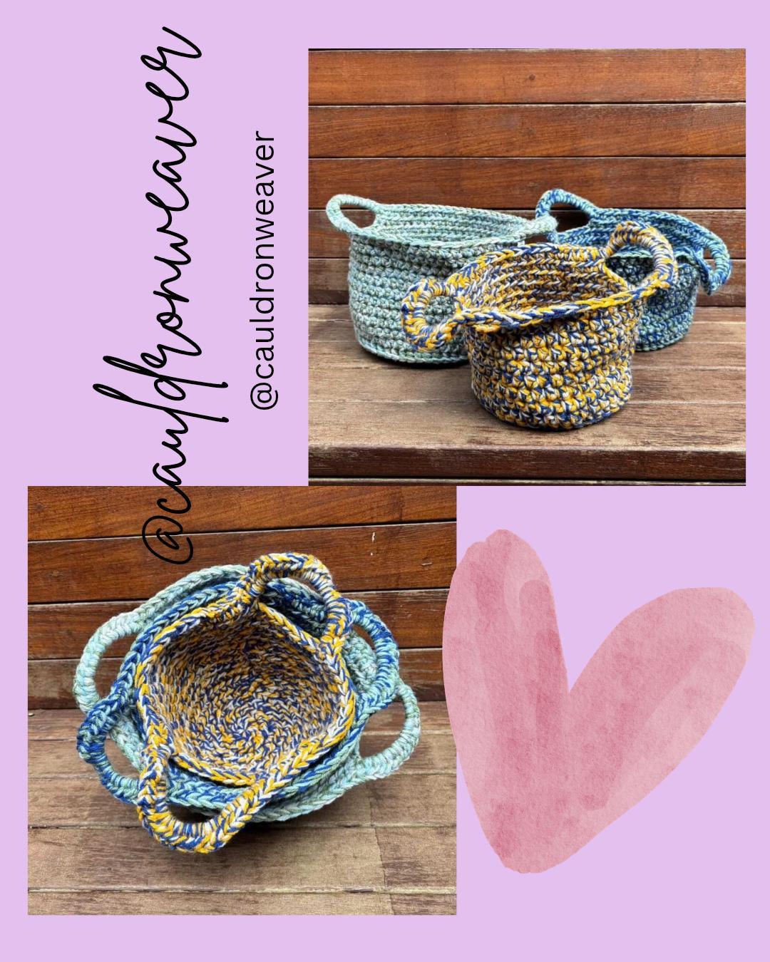 Patchwork Nesting Baskets PDF crochet pattern ONLY thumbnail 7