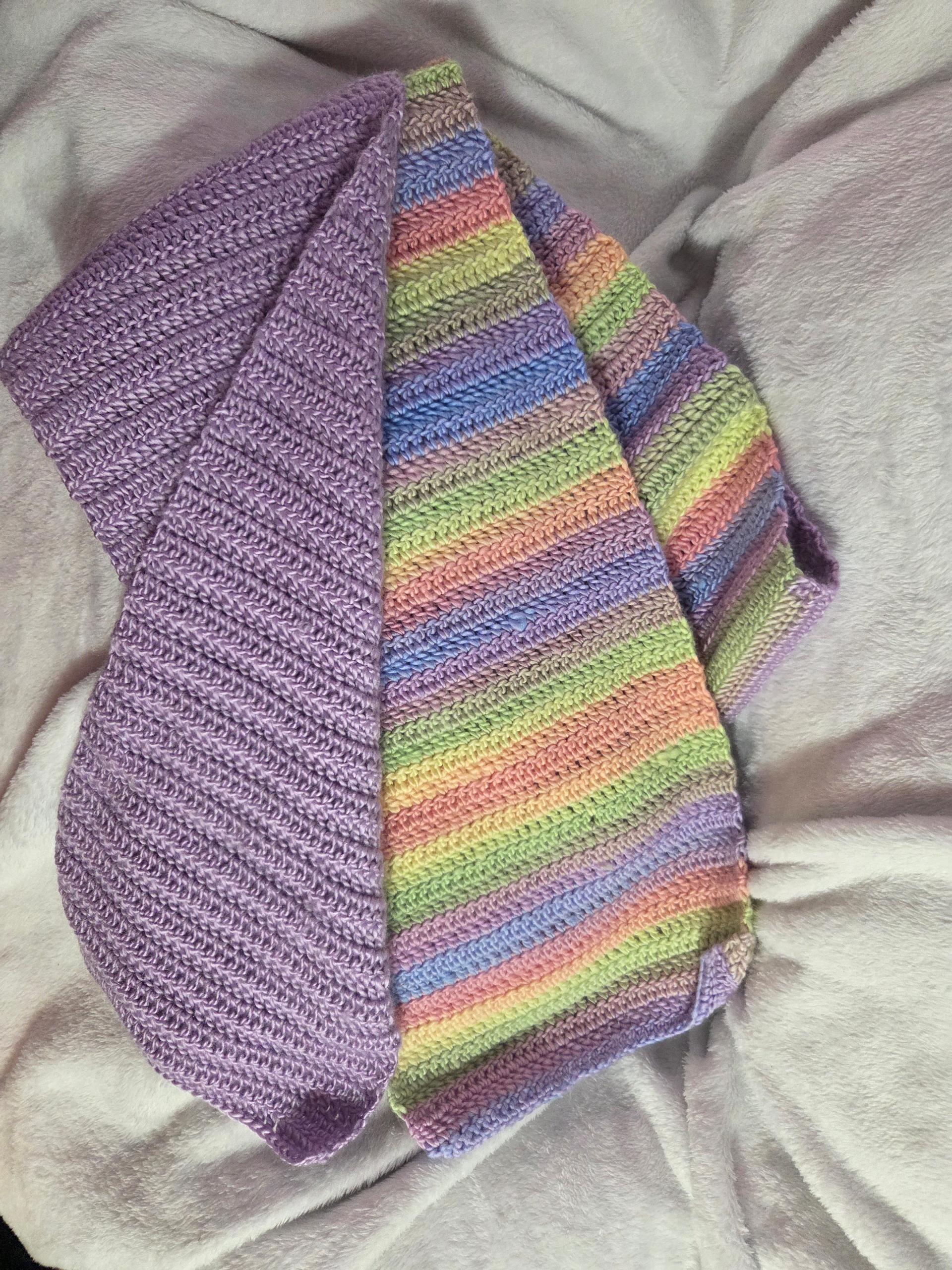 Rainbow/Lavendar Colorblock Scarf