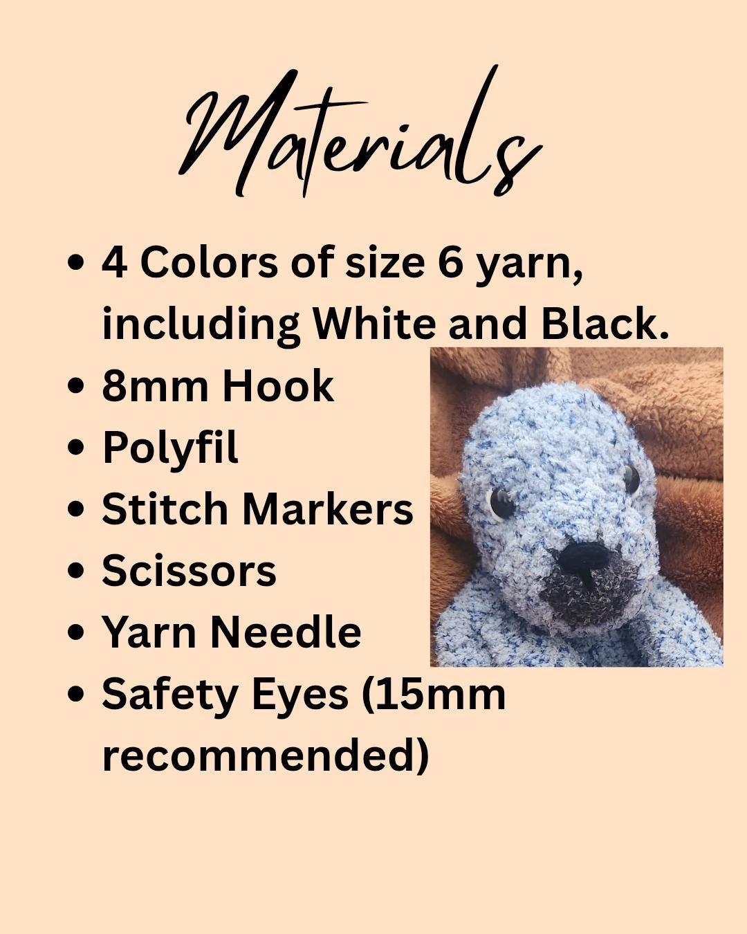 Harper the Baby Seal Snuggler Crochet pdf pattern low sew with pictures thumbnail 2