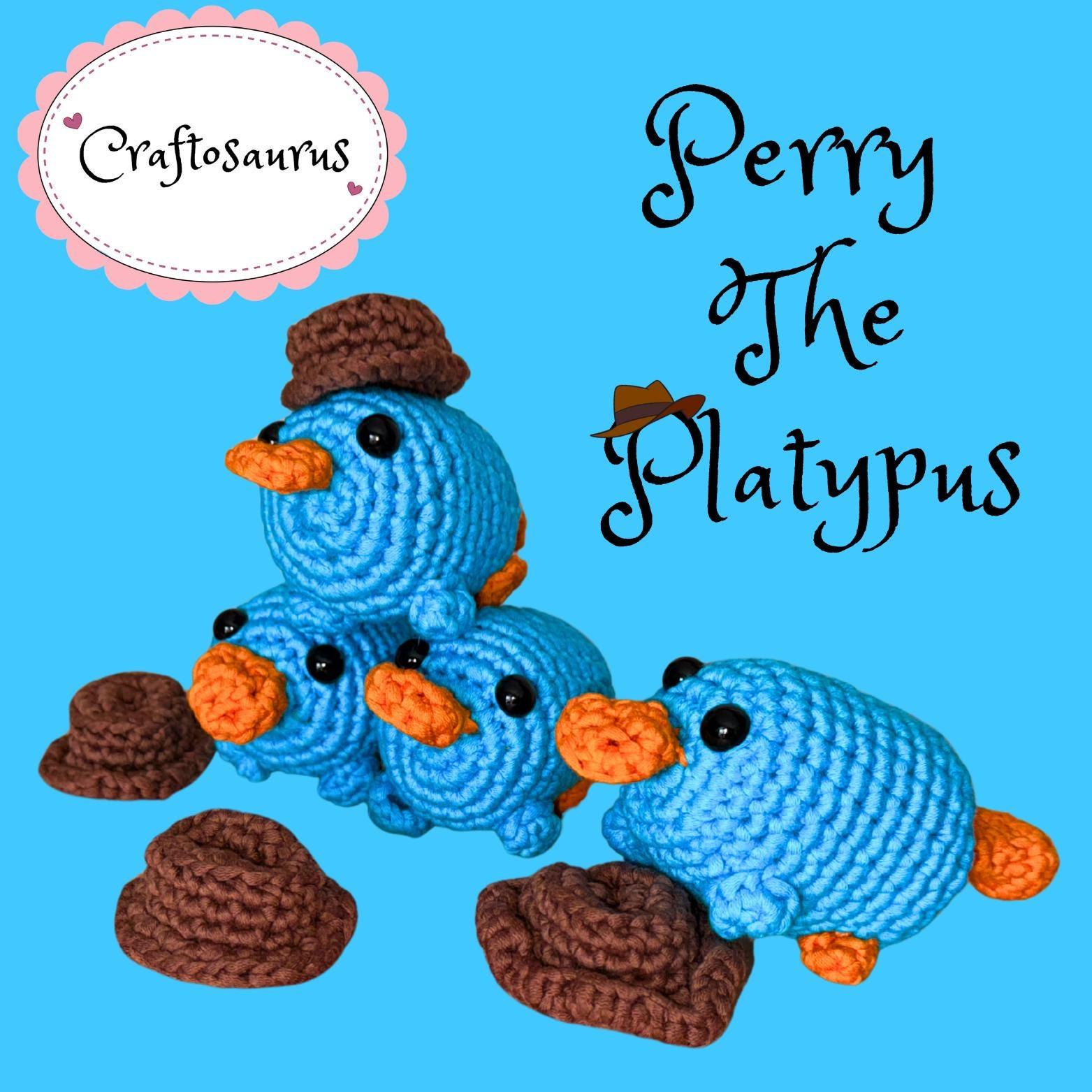 Perry Crochet Plush | Handmade Amigurumi Platypus | Made to Order Stuffed Animal | Character Plushie