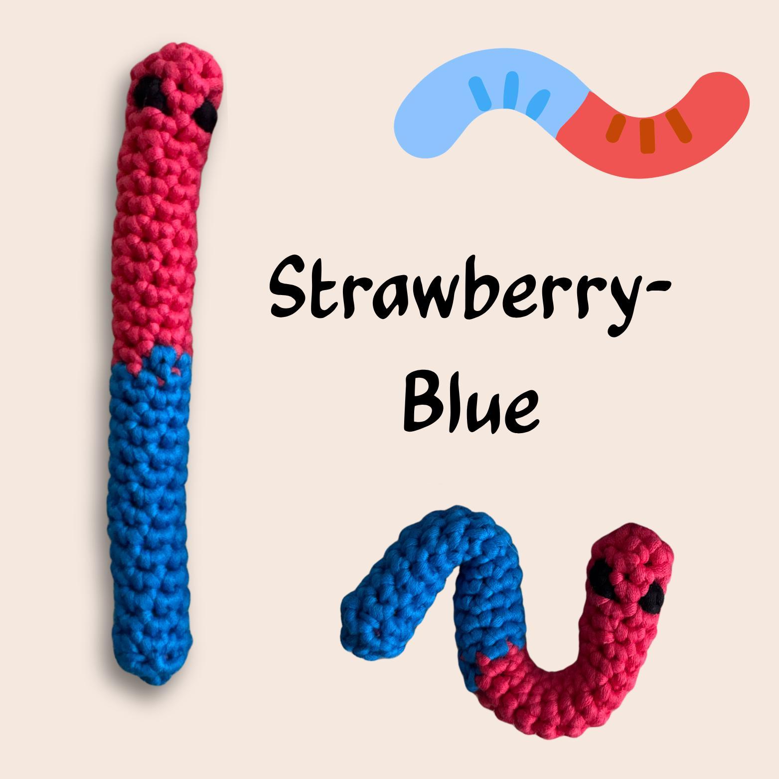 Crochet Gummy Worm Fidget Toy, Quiet Sensory Activity, Handmade, Kids Gift, Noiseless, Custom Colors thumbnail 5