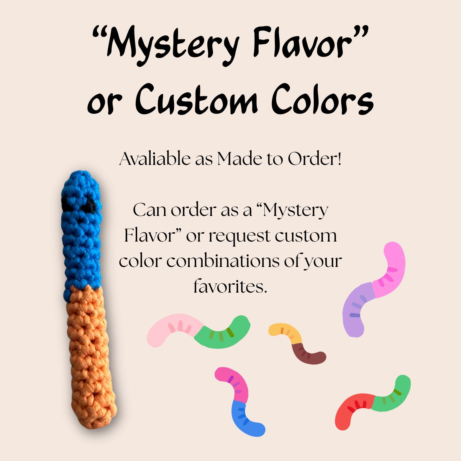 Crochet Gummy Worm Fidget Toy, Quiet Sensory Activity, Handmade, Kids Gift, Noiseless, Custom Colors thumbnail 6