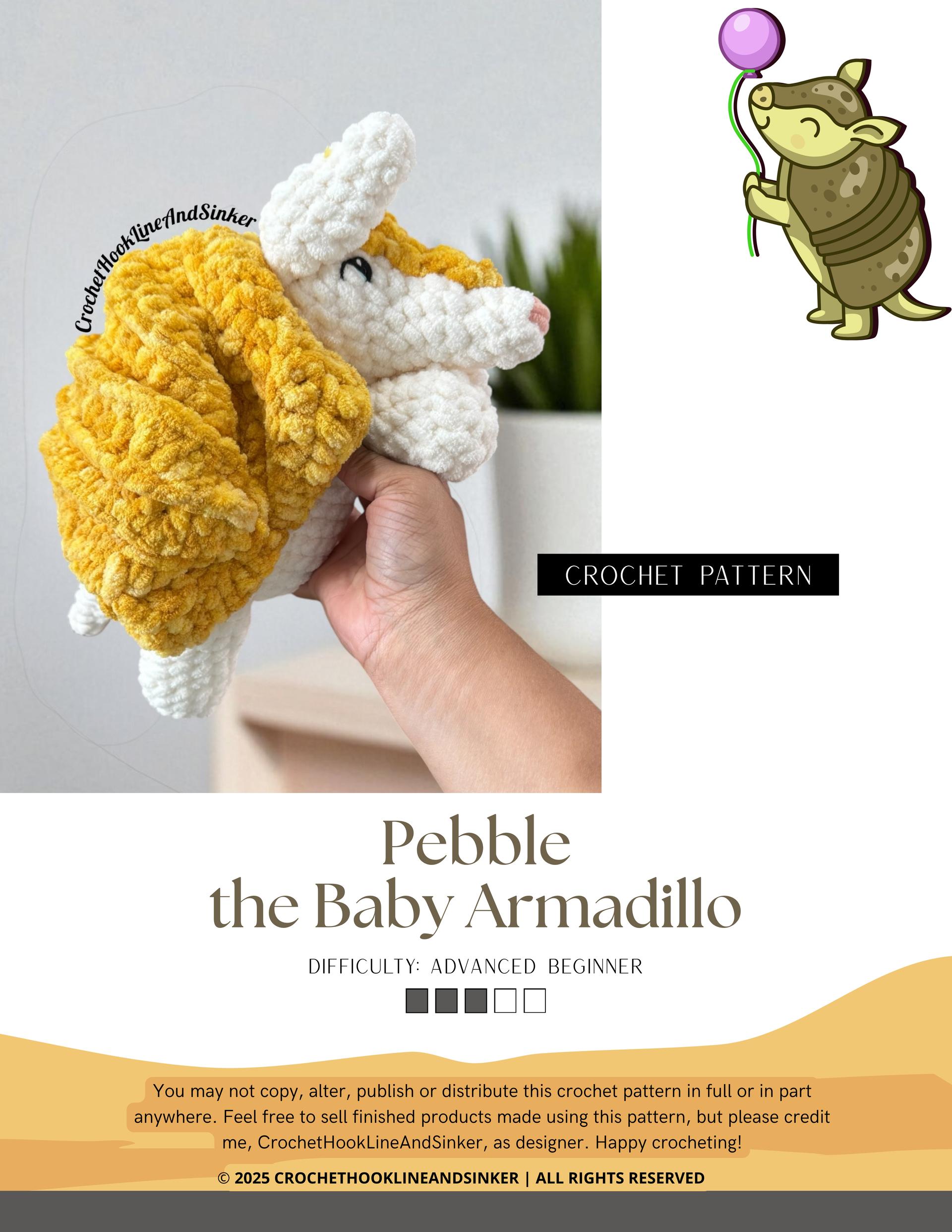 Pebble the Baby Armadillo Crochet Pattern