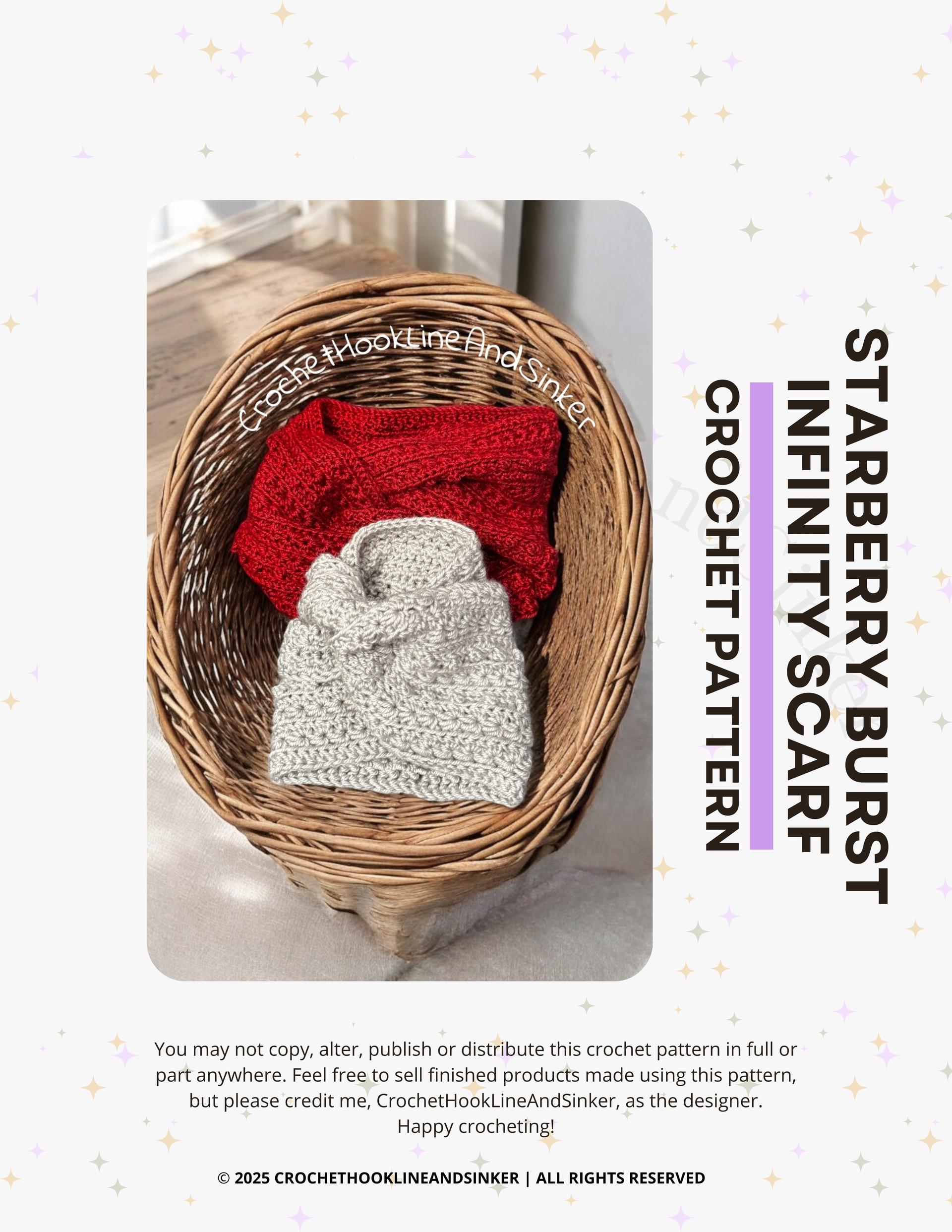 The Starberry Burst Infinity Scarf Crochet Pattern