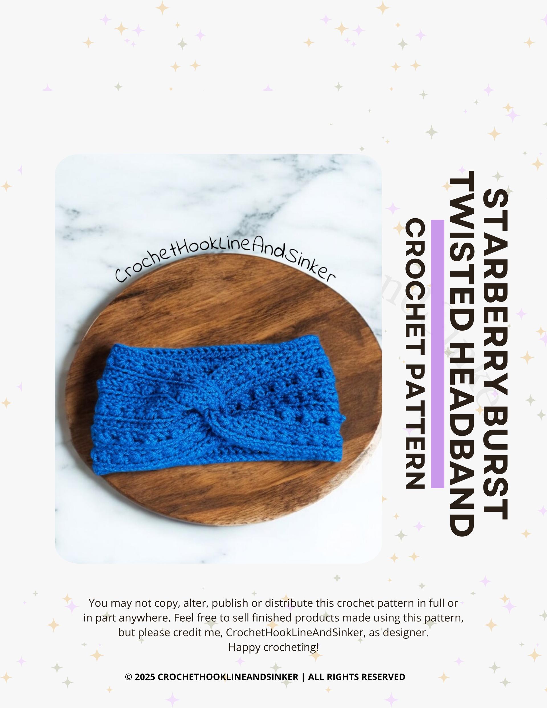 Starberry Burst Twisted Headband Crochet Pattern