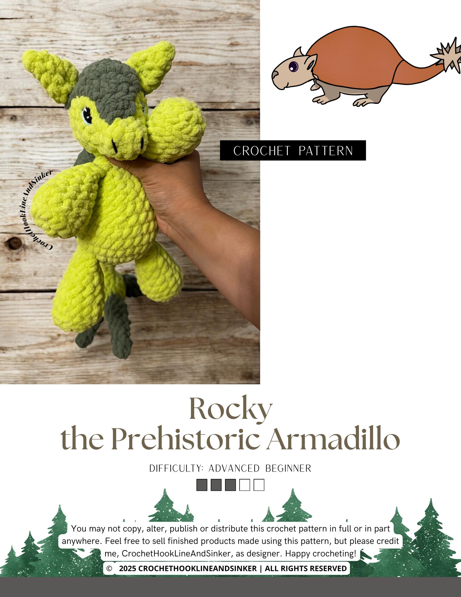 Rocky the Prehistoric Armadillo Crochet Pattern
