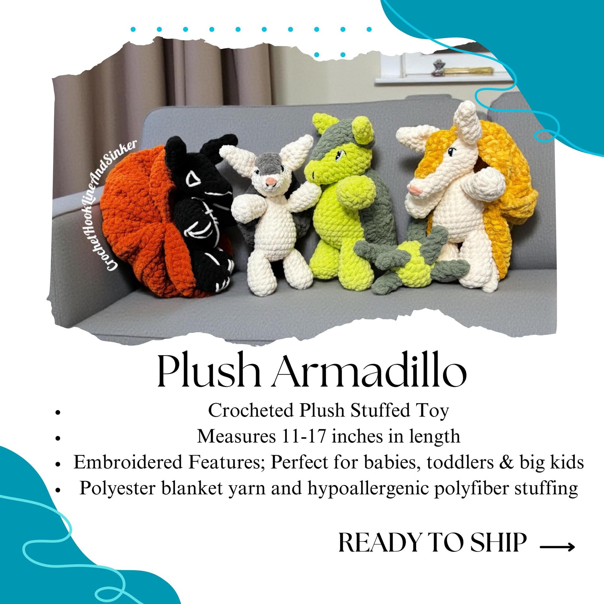 Pebble the Baby Armadillo Plush Toy - READY TO SHIP!