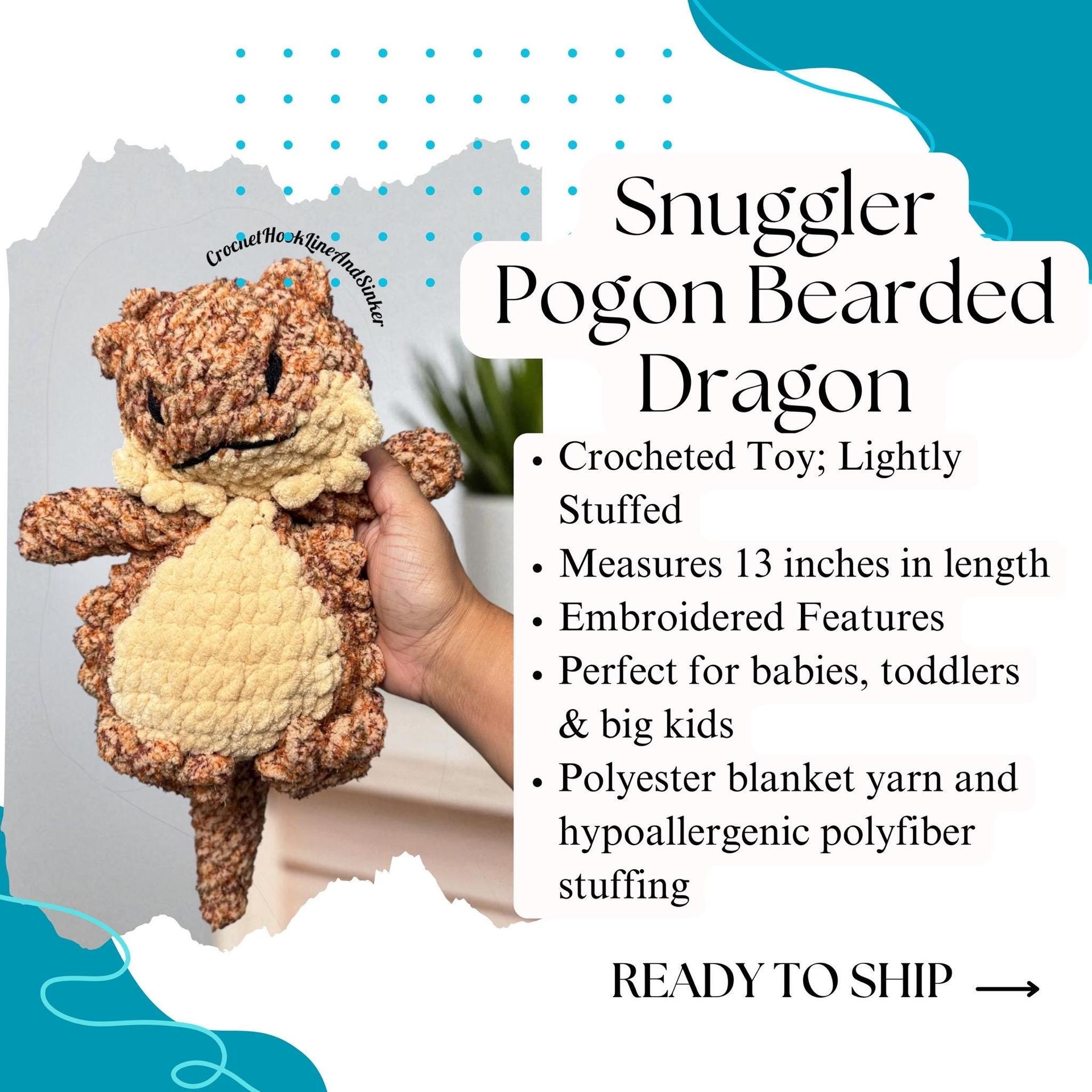 Pogon Bearded Dragon Snuggler Plush Toy - READY TO SHIP