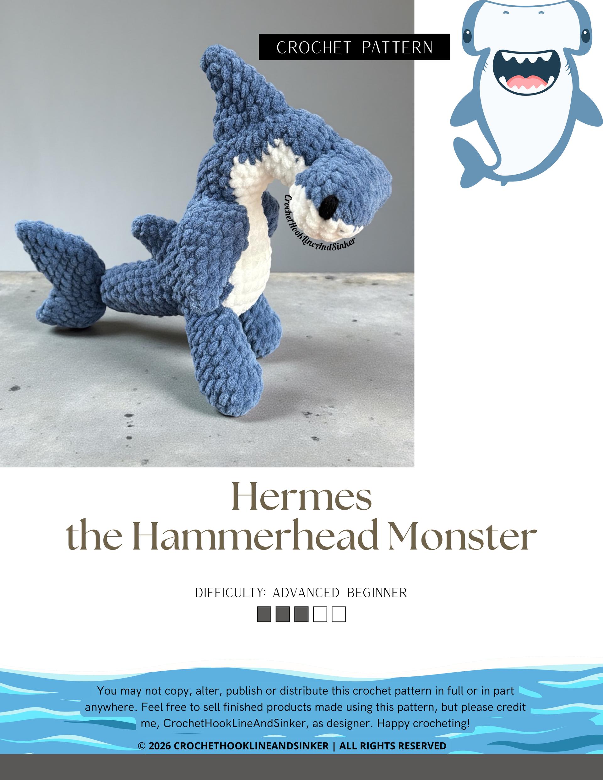 Hermes the Hammerhead Monster Crochet Pattern