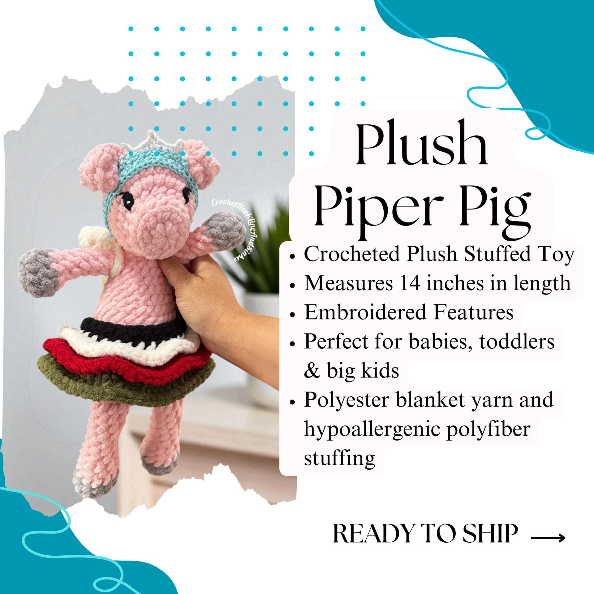 Piper Pig Fairy Princess Plush Toy - READY TO SHIP