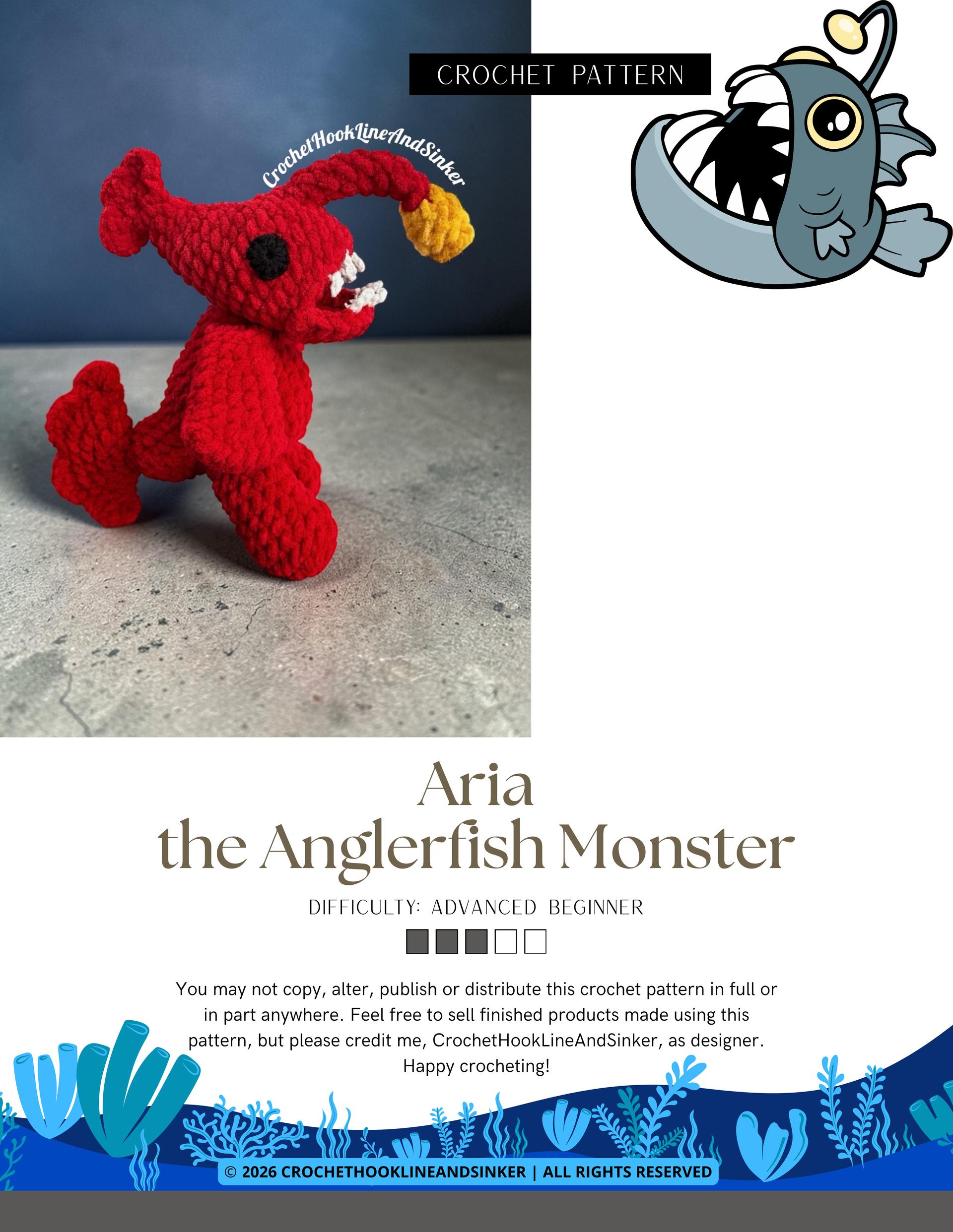 Aria the Anglerfish Monster Crochet Pattern