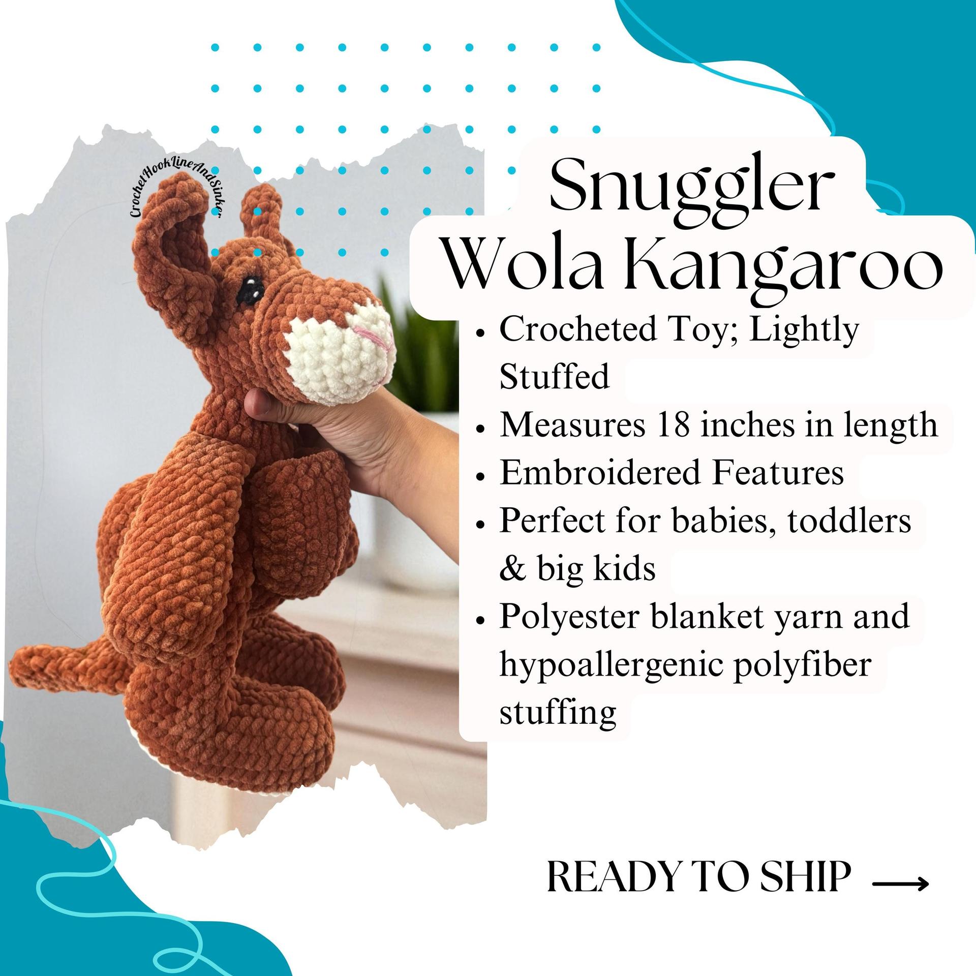 Wola Kangaroo Snuggler Plush Toy - READY TO SHIP