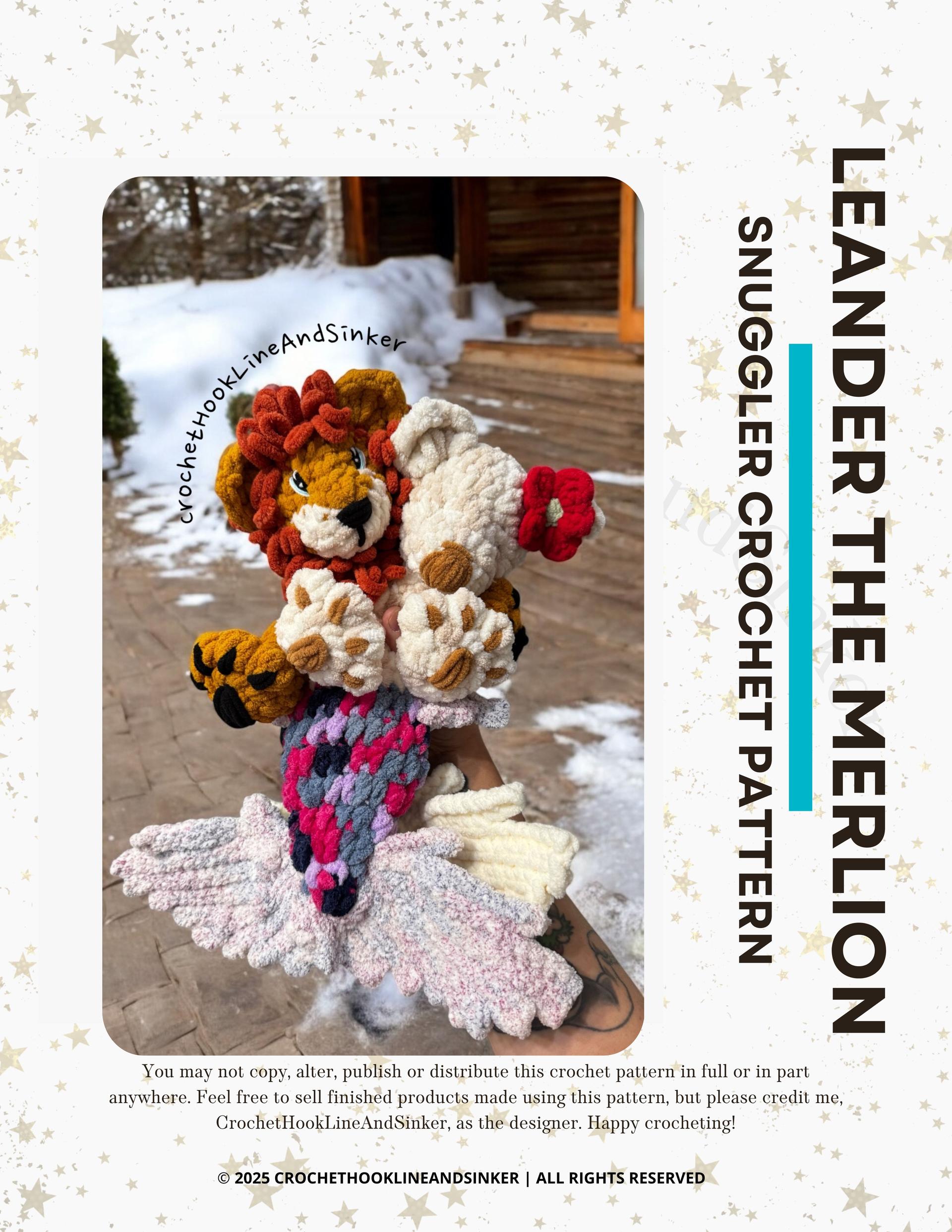 Leander the Merlion Snuggler Crochet Pattern