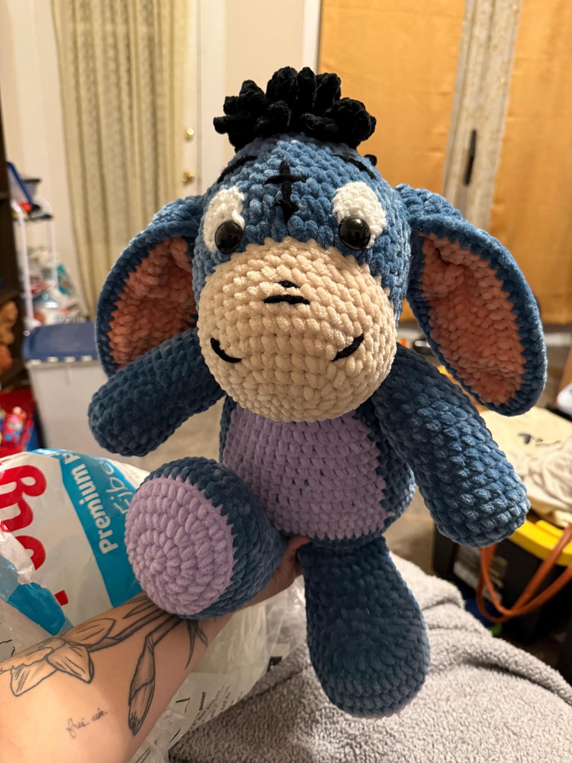 Crocheted Eeyore Plushie thumbnail 2