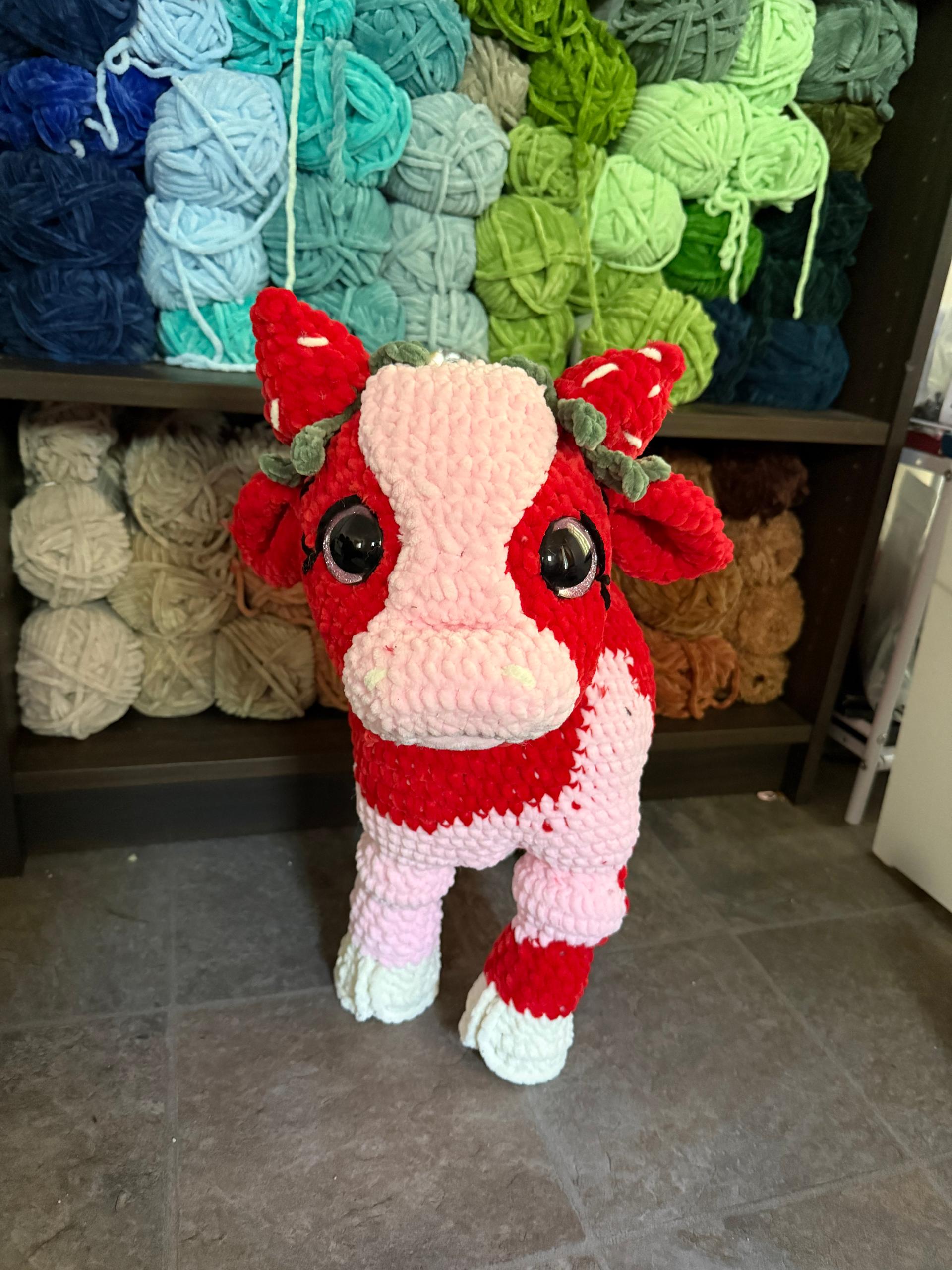 Jumbo Strawberry Standing Cow