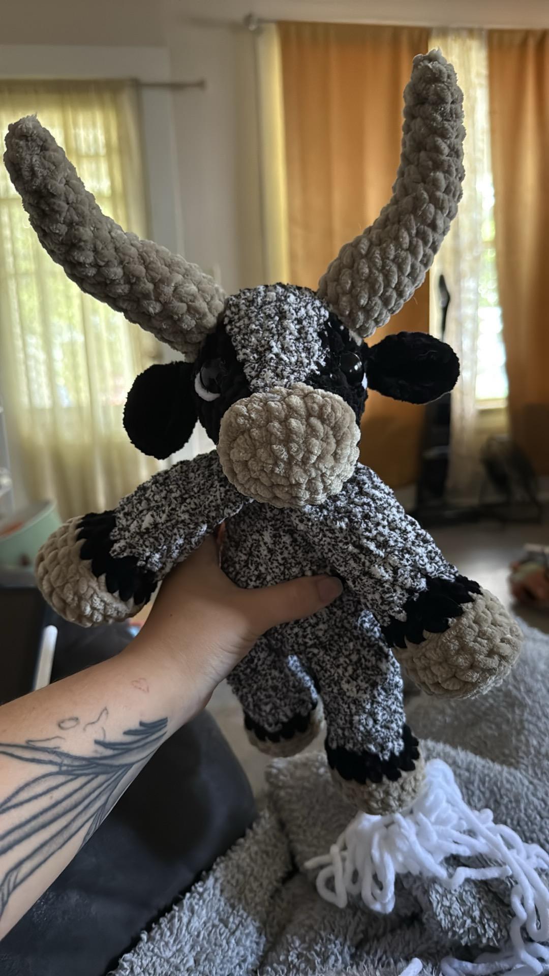 Texas Longhorn Crochet Snuggler thumbnail 2