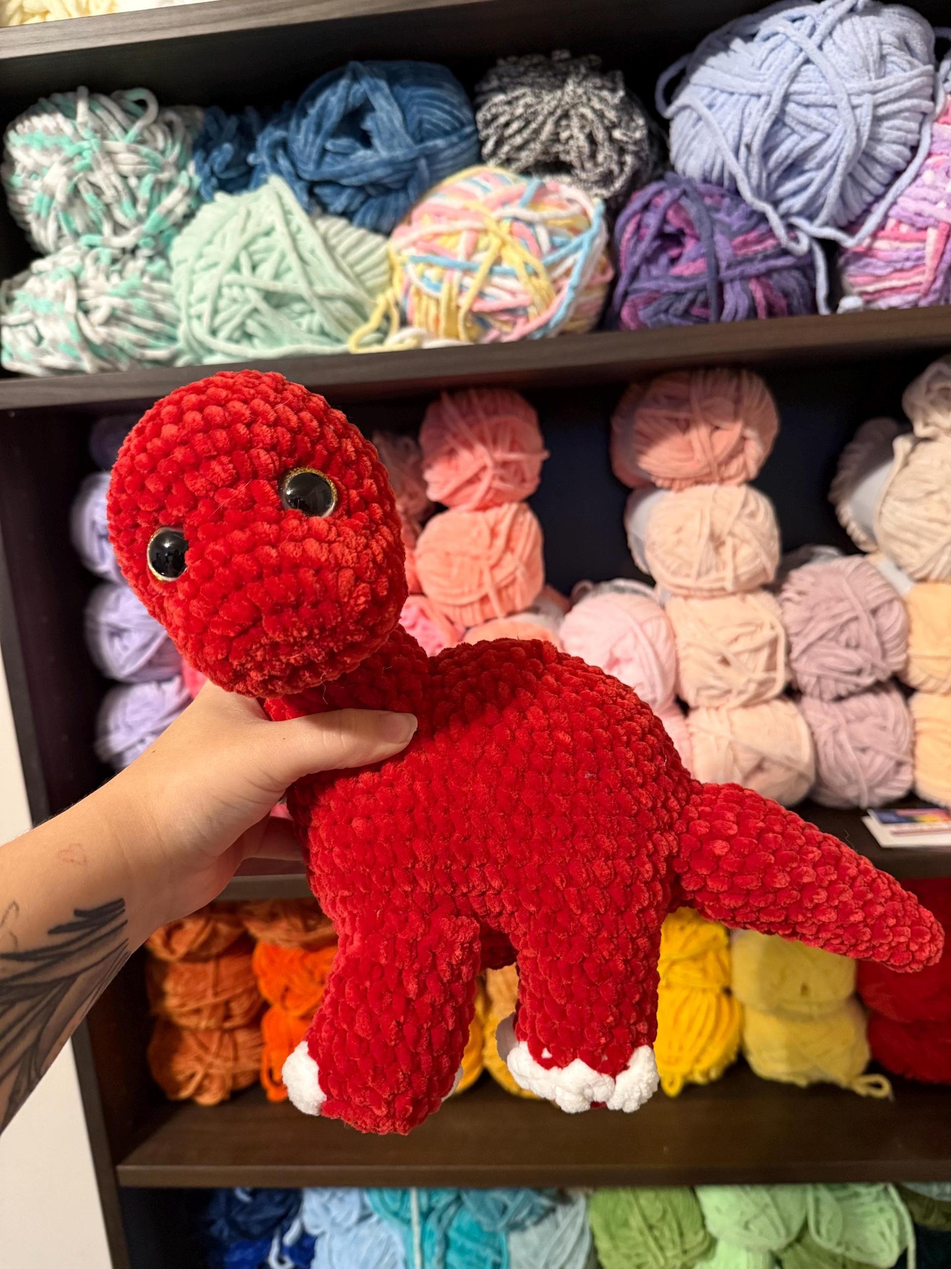 Crochet Mama Brontosaurus Plushie thumbnail 2