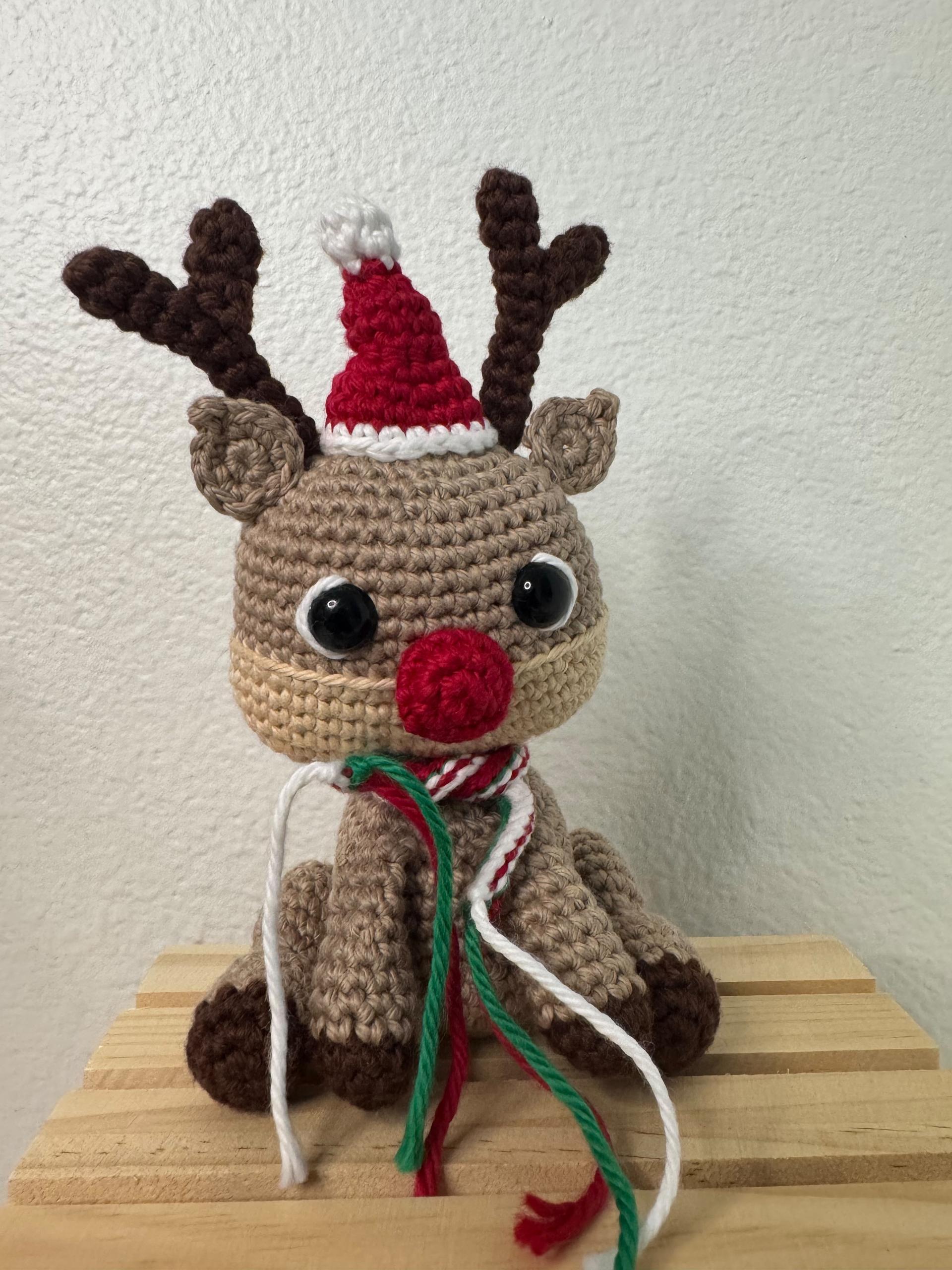 Christmas Reindeer with Santa Hat